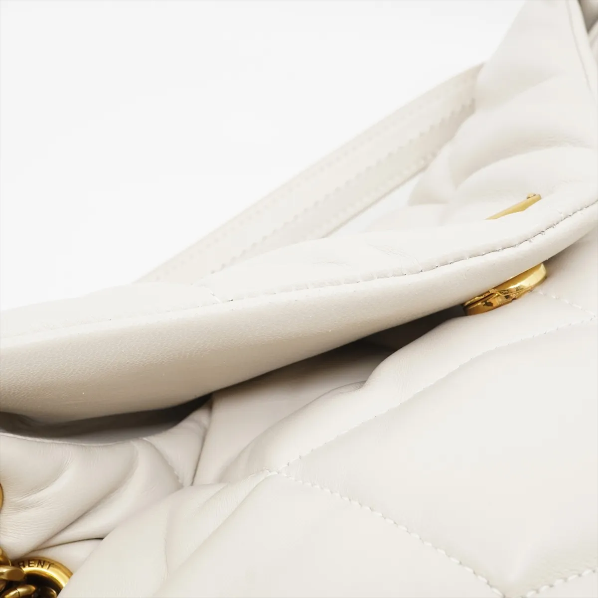 Lulu Puffer Lambskin Chain Shoulder Bag White 577476 — view 13