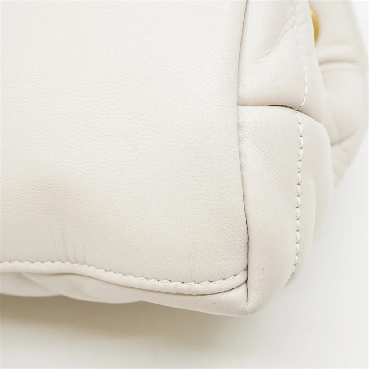 Lulu Puffer Lambskin Chain Shoulder Bag White 577476 — view 15