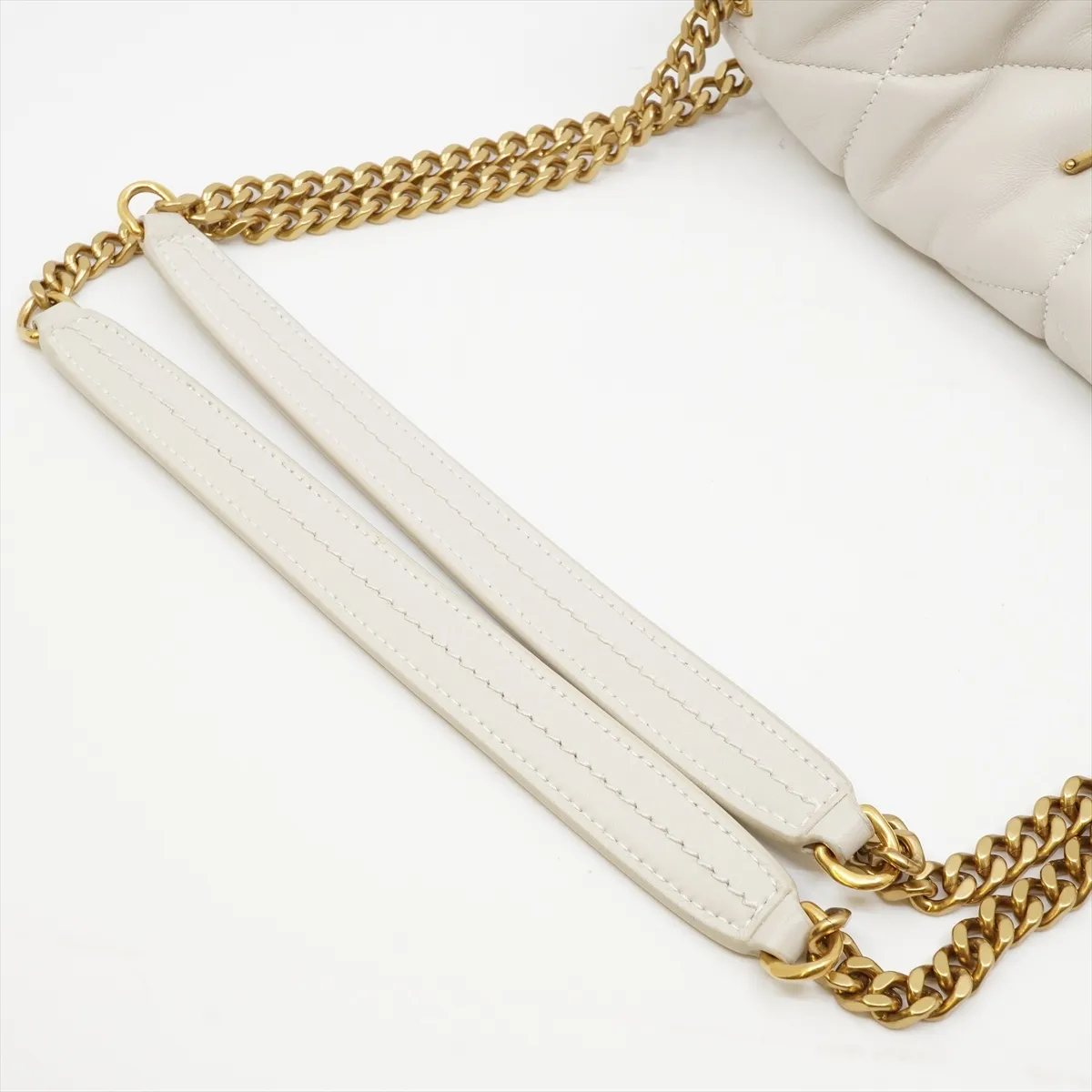Lulu Puffer Lambskin Chain Shoulder Bag White 577476 — view 6