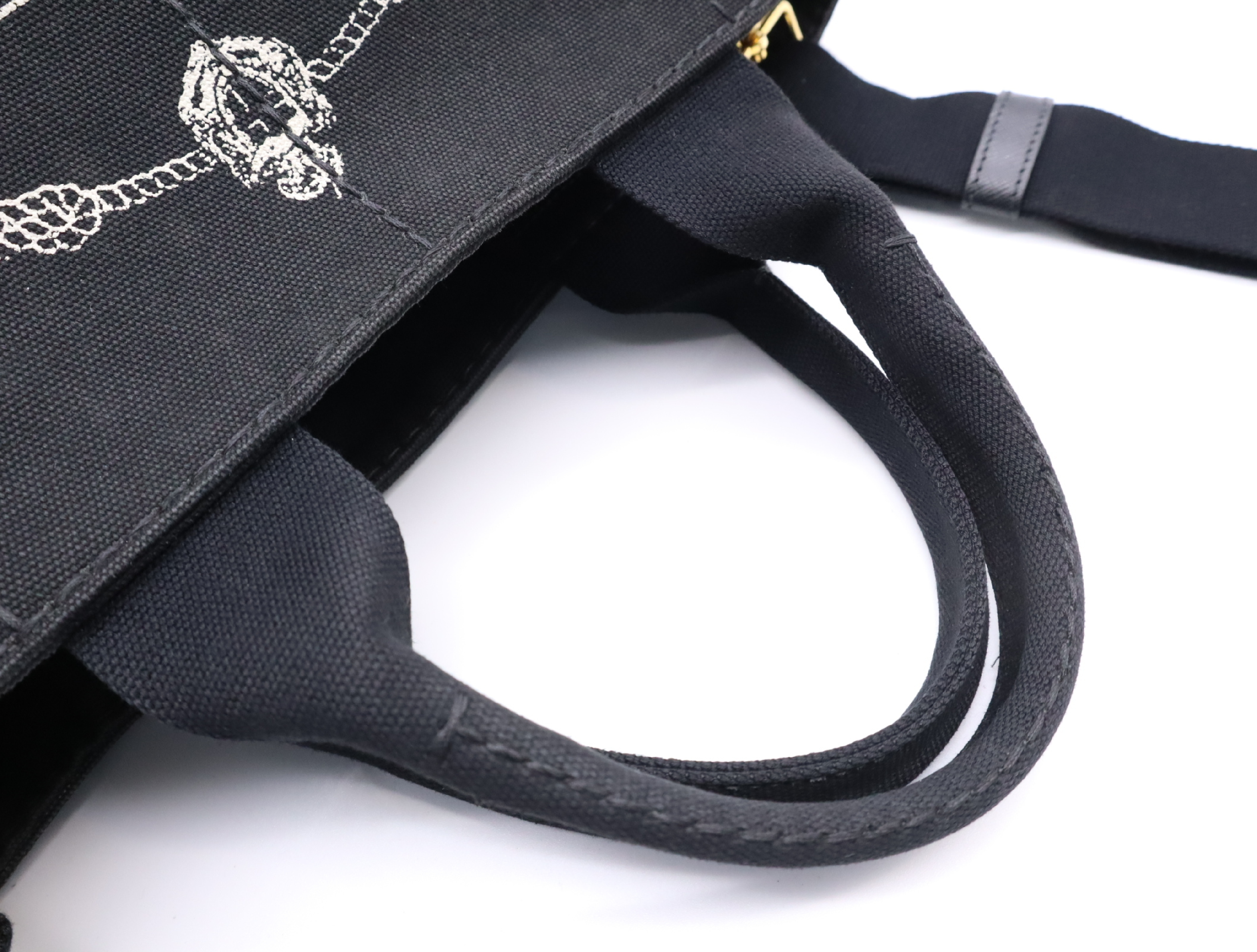 Canvas Canapa 2-Way Tote Bag with Shoulder Strap, Black — view 13