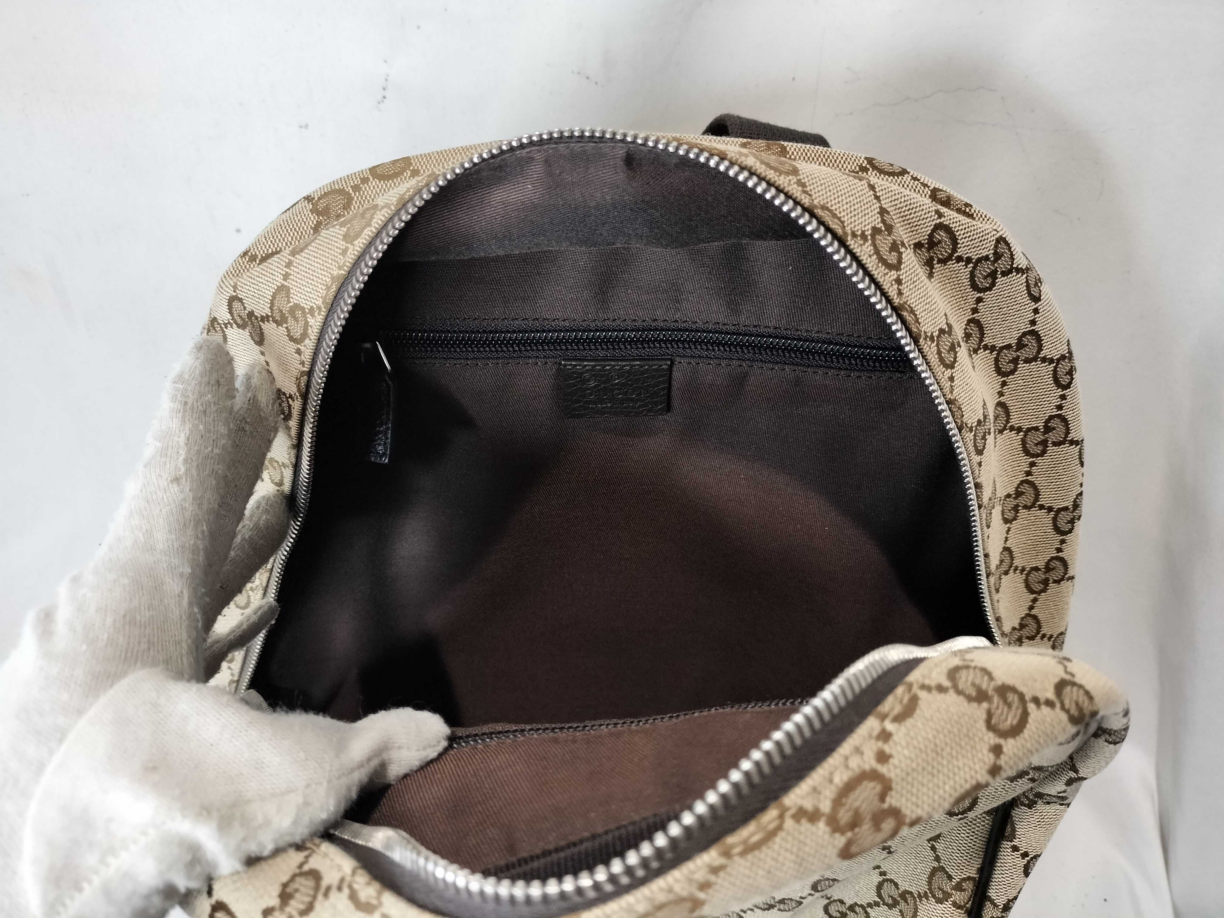 GG Canvas Backpack/Rucksack, Brown, 449906 (Canvas x Leather) — view 11