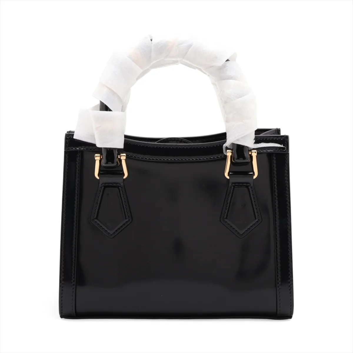 Bamboo Diana 832936 Patent Leather 2-Way Handbag, Black — view 2