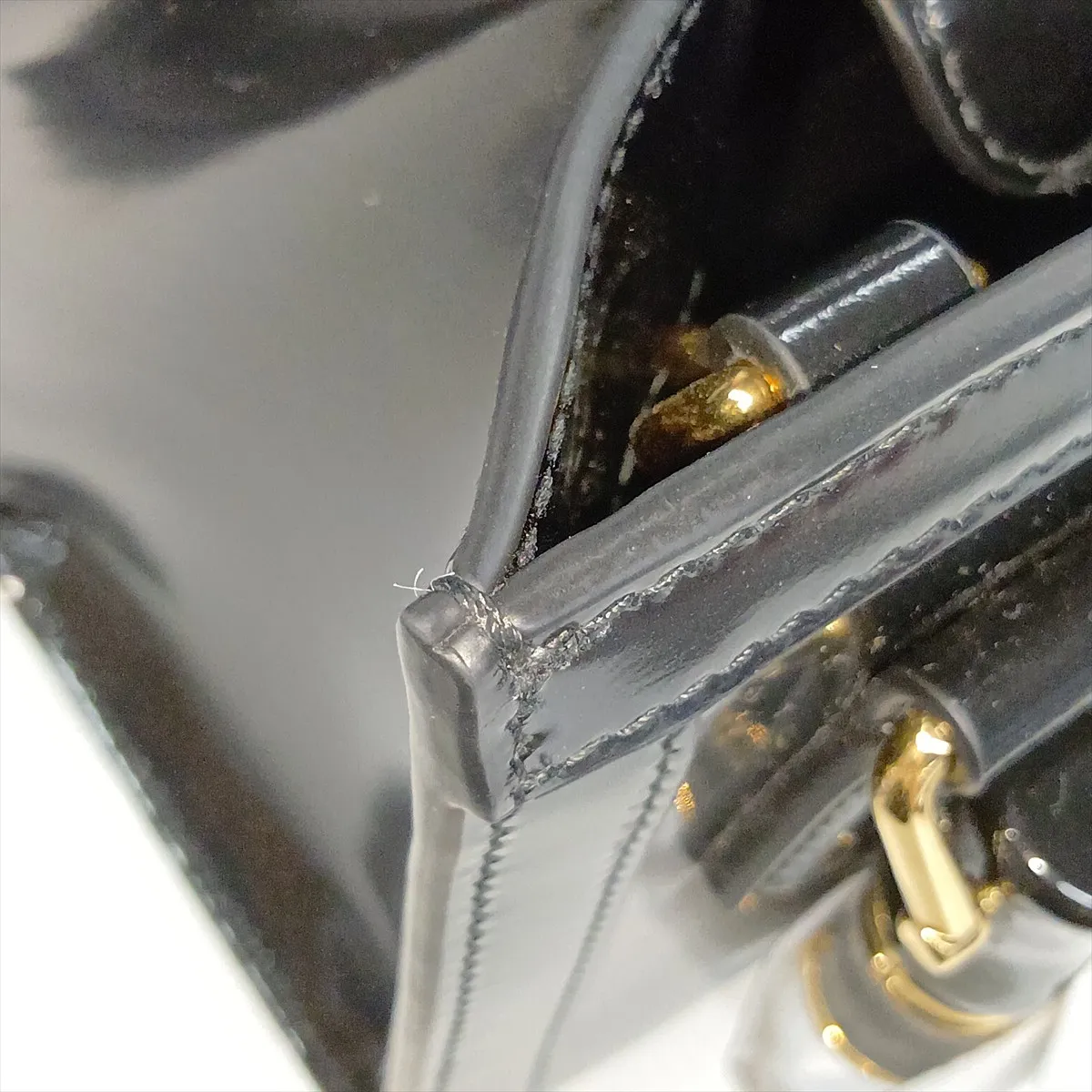 Bamboo Diana 832936 Patent Leather 2-Way Handbag, Black — view 13