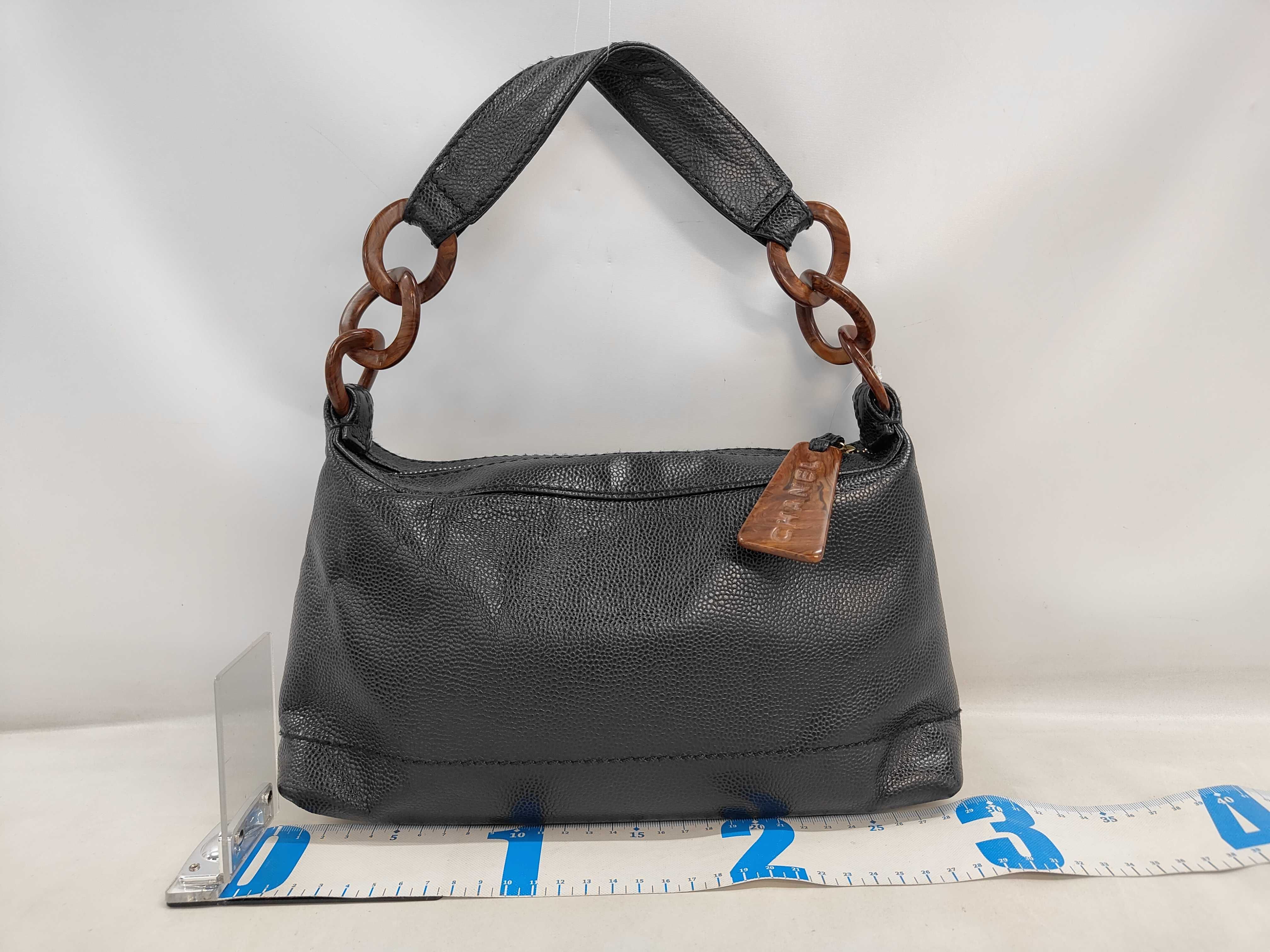 caviar skin caviar wood shoulder bag — view 2