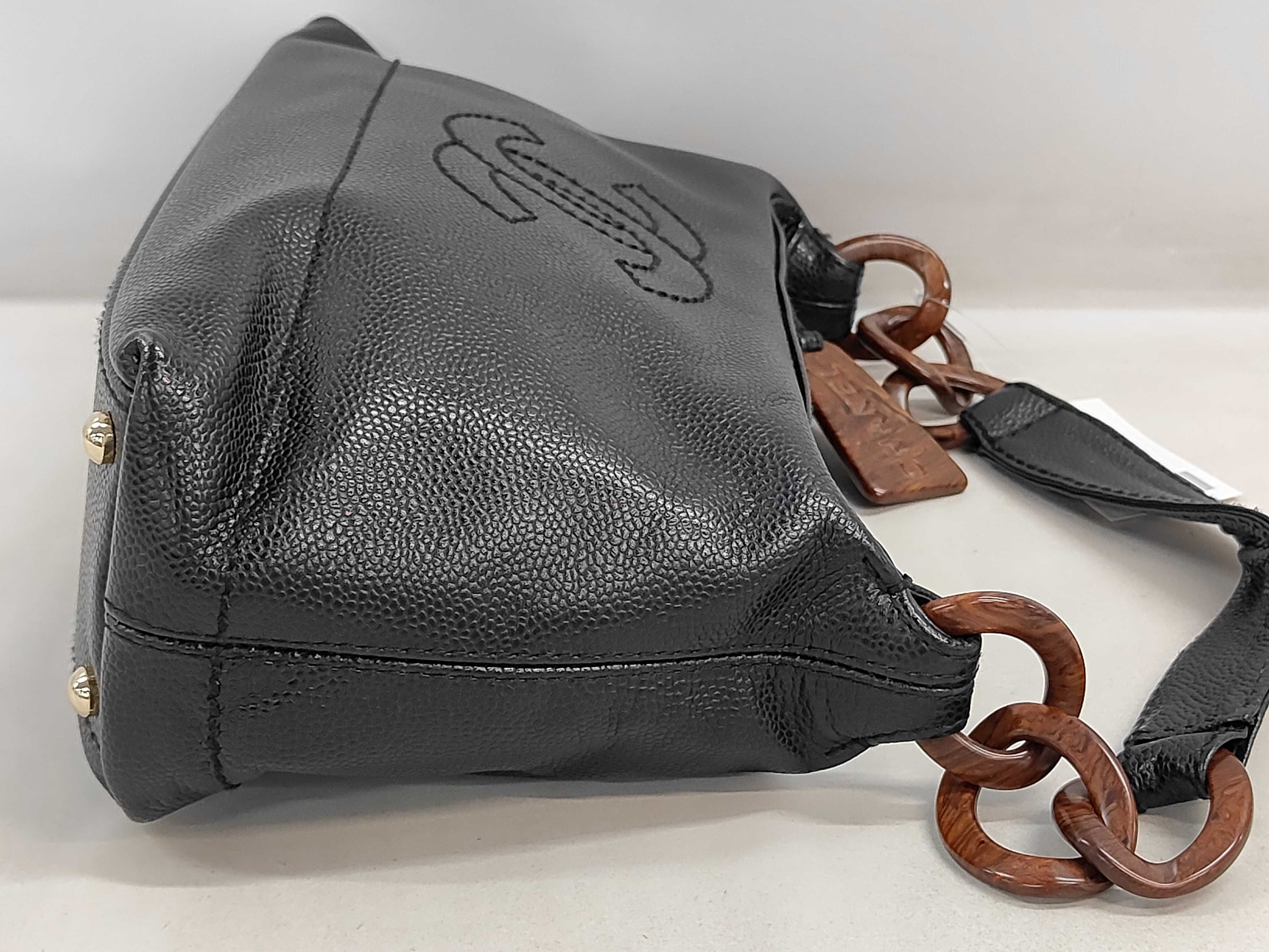 caviar skin caviar wood shoulder bag — view 6