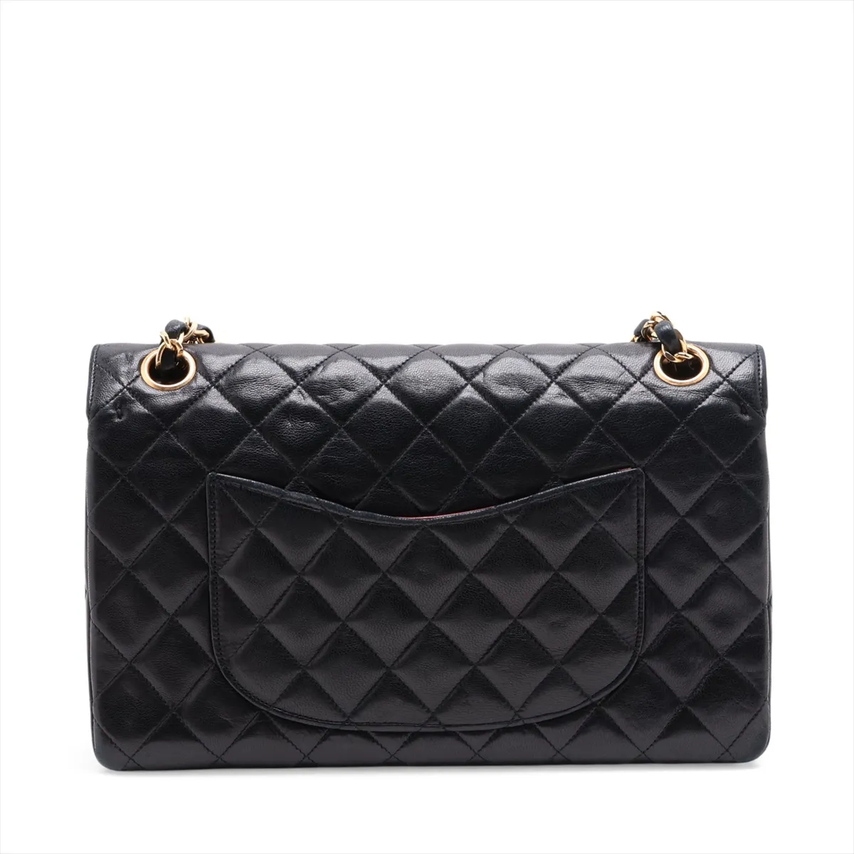 Matelassé Lambskin Double Flap Double Chain Bag, Black with Gold Hardware, 0724338 (Serial Number 0) — view 2