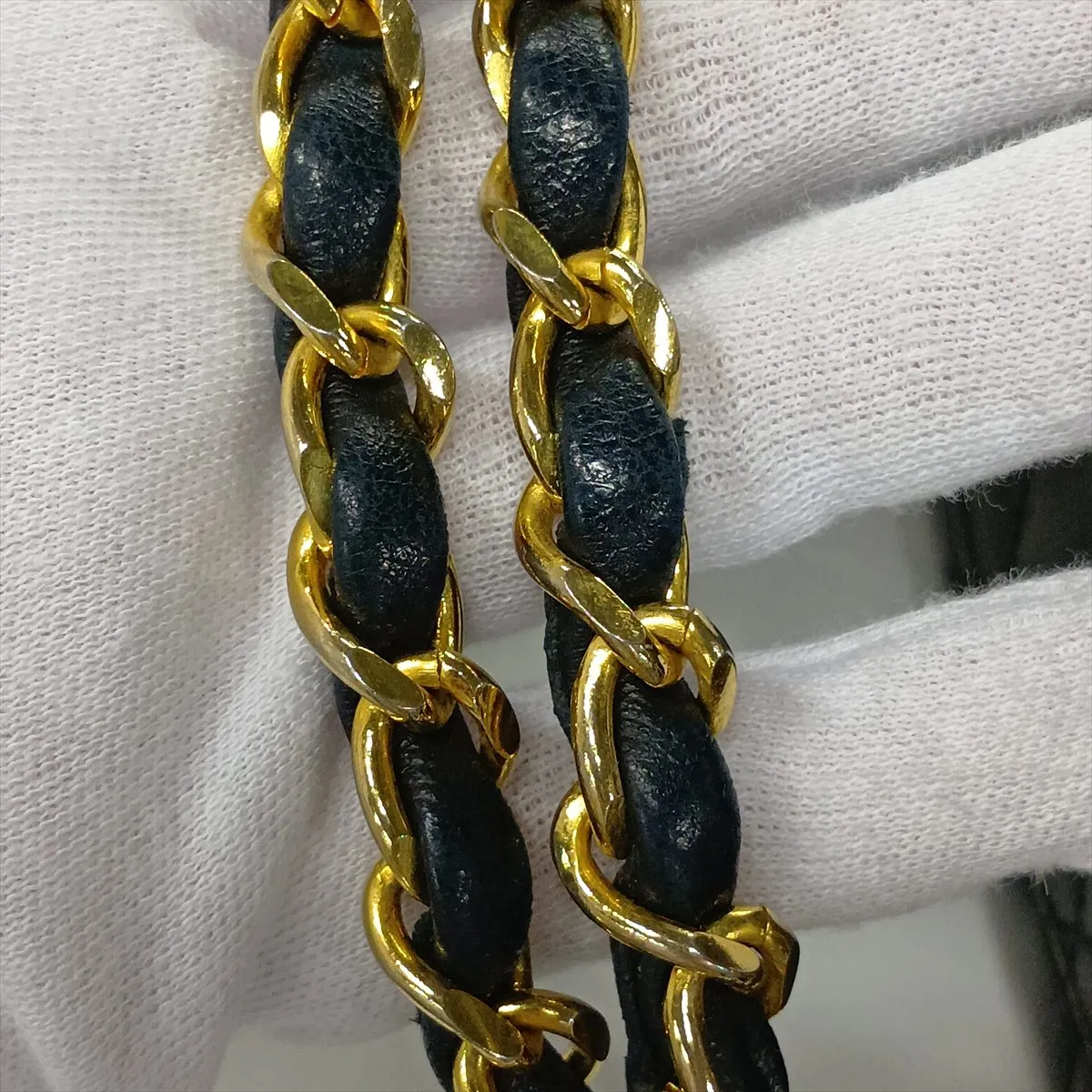 Matelassé Lambskin Double Flap Double Chain Bag, Black with Gold Hardware, 0724338 (Serial Number 0) — view 13