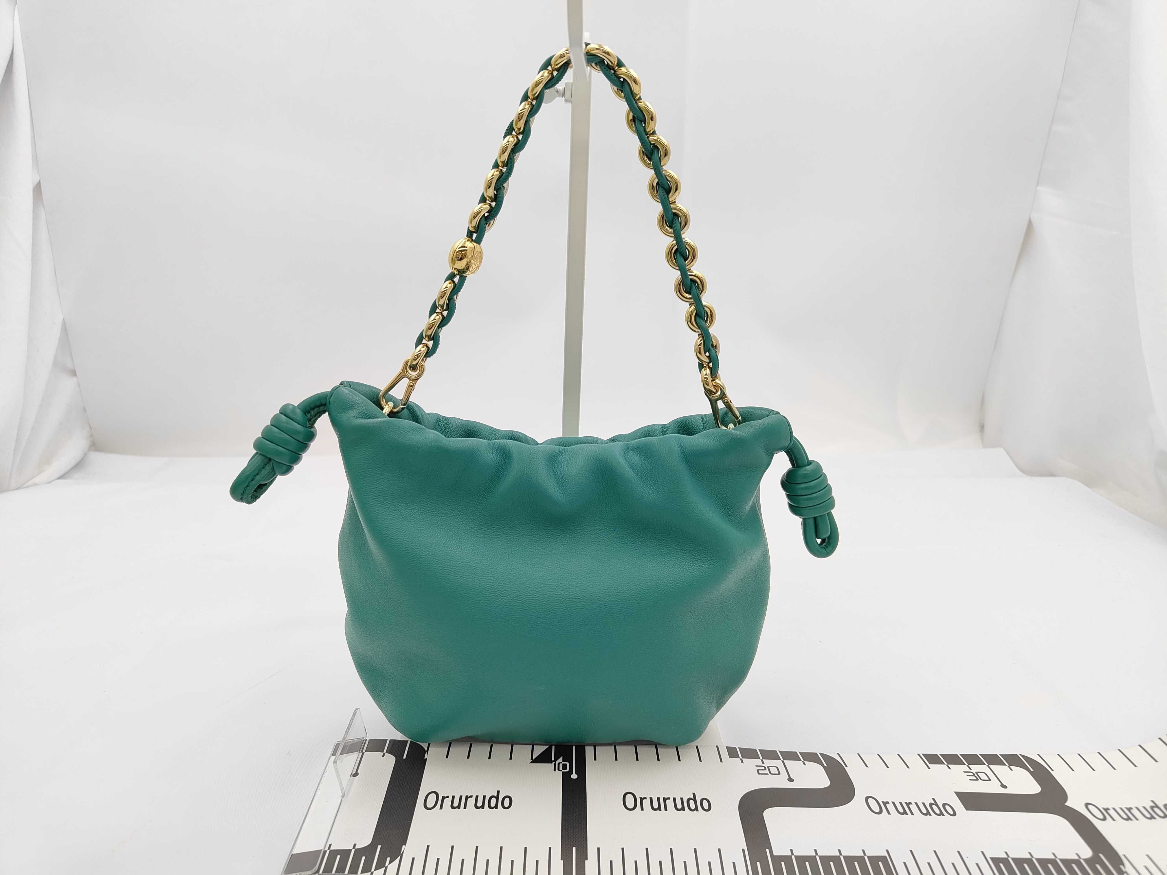 Flamenco Purse Mini Turquoise Shoulder Bag with Chain Strap — view 2