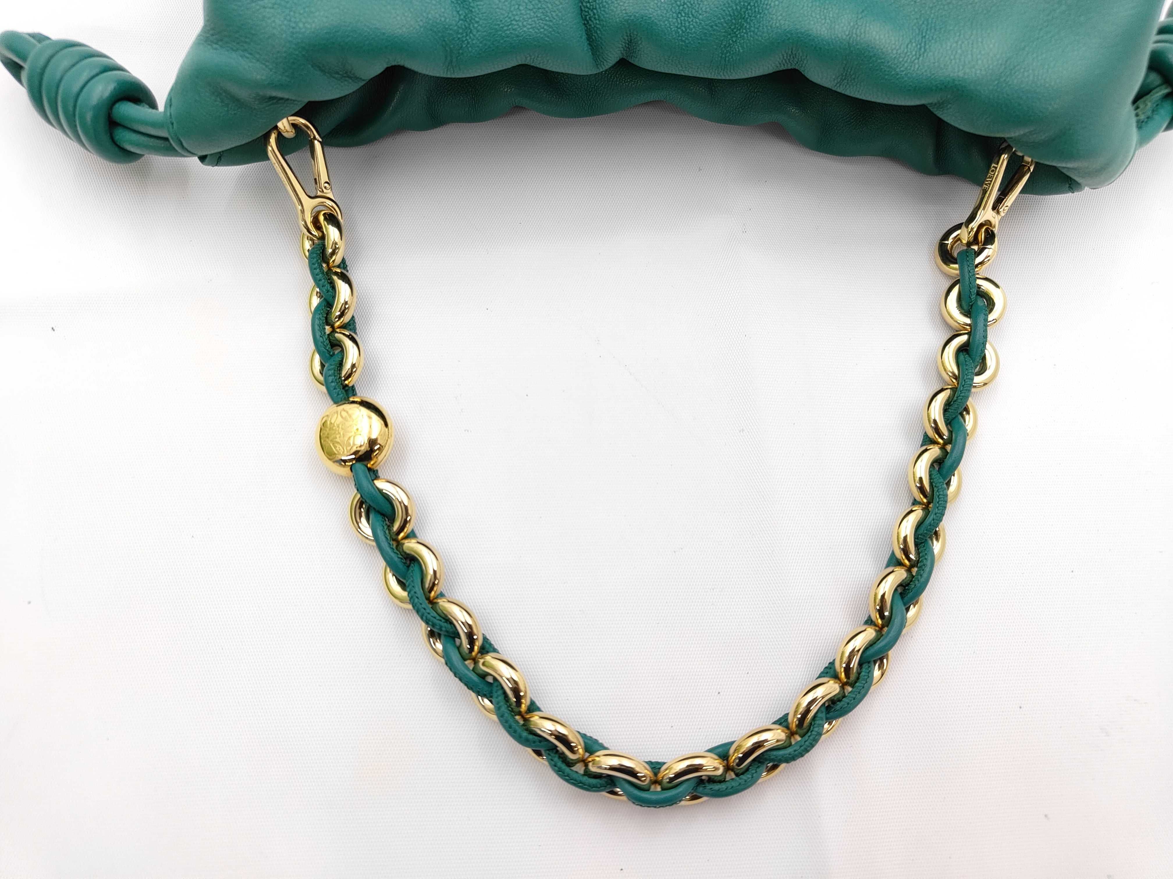 Flamenco Purse Mini Turquoise Shoulder Bag with Chain Strap — view 3