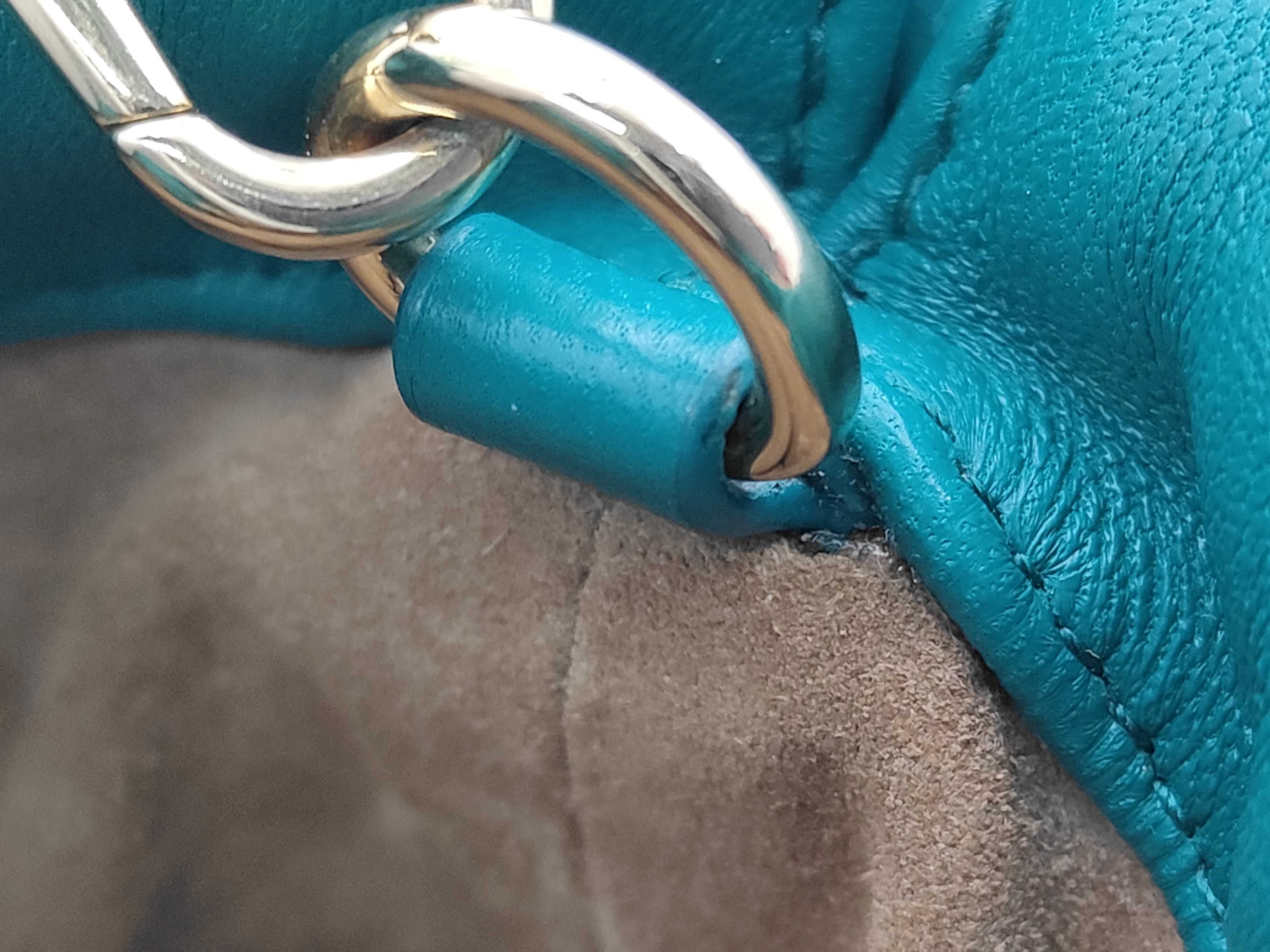 Flamenco Purse Mini Turquoise Shoulder Bag with Chain Strap — view 7