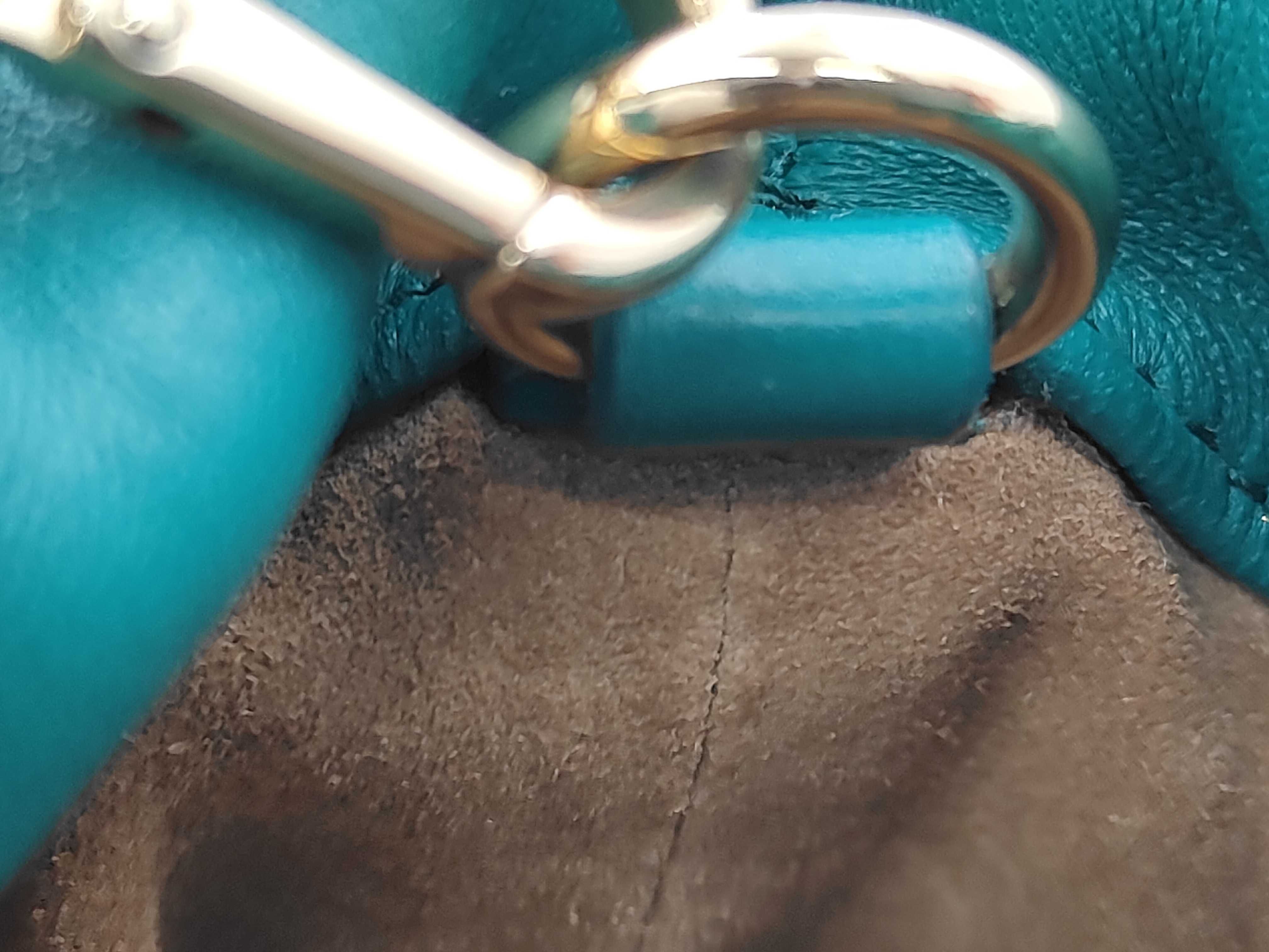 Flamenco Purse Mini Turquoise Shoulder Bag with Chain Strap — view 10