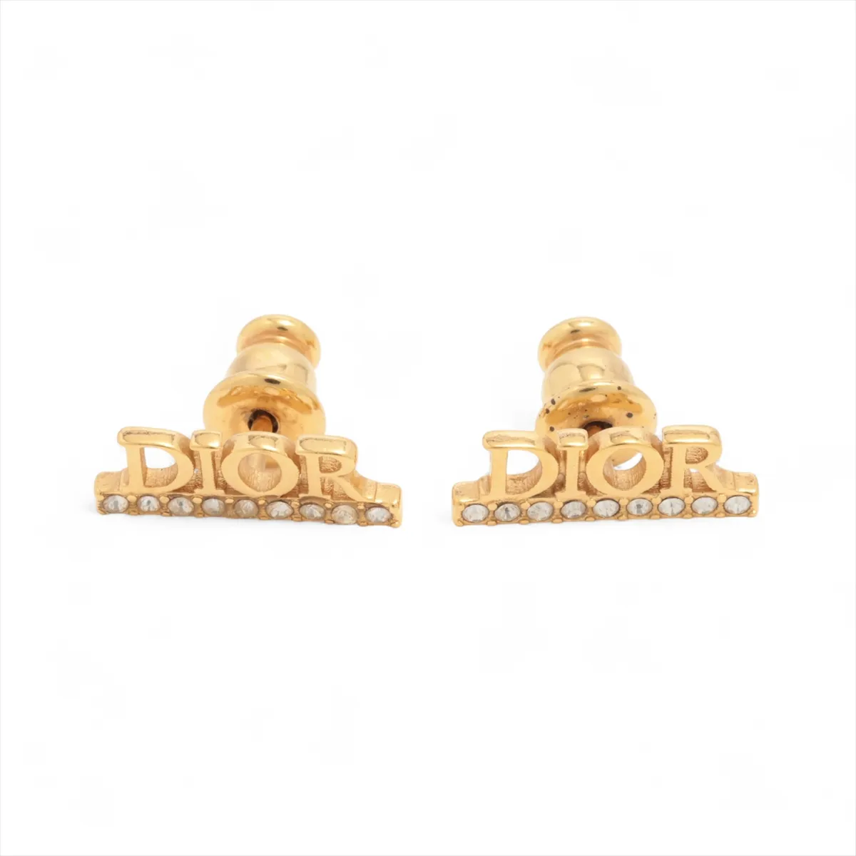 Dio(r)evolution Earrings (for both ears) GP x Rhinestone Gold