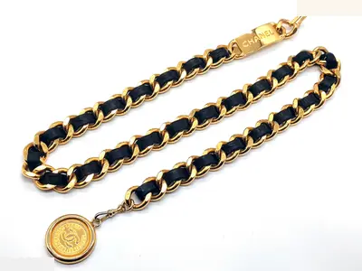 Coco Mark Leather Chain Belt, Chain approx. 75cm