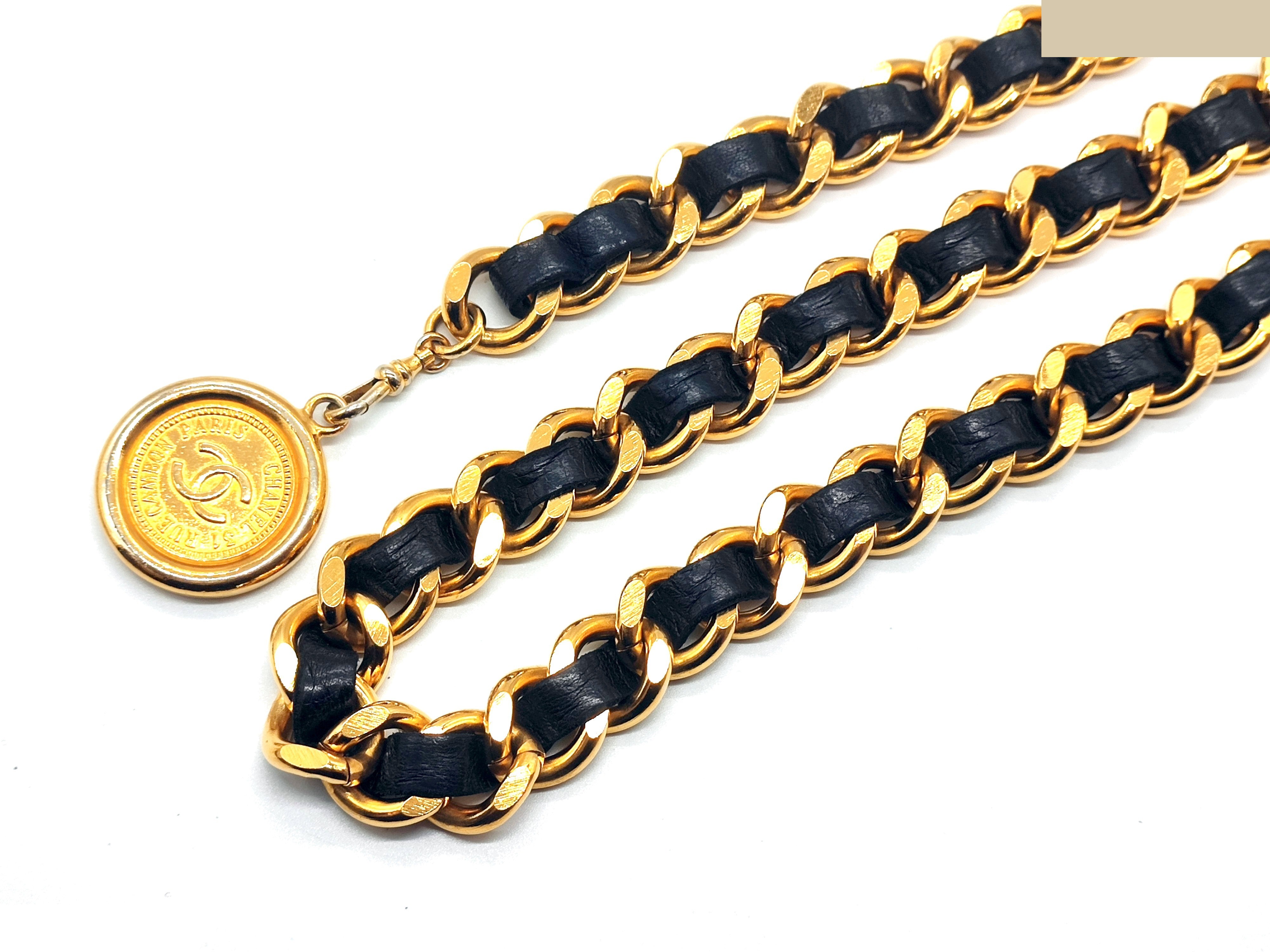 Coco Mark Leather Chain Belt, Chain approx. 75cm — view 5