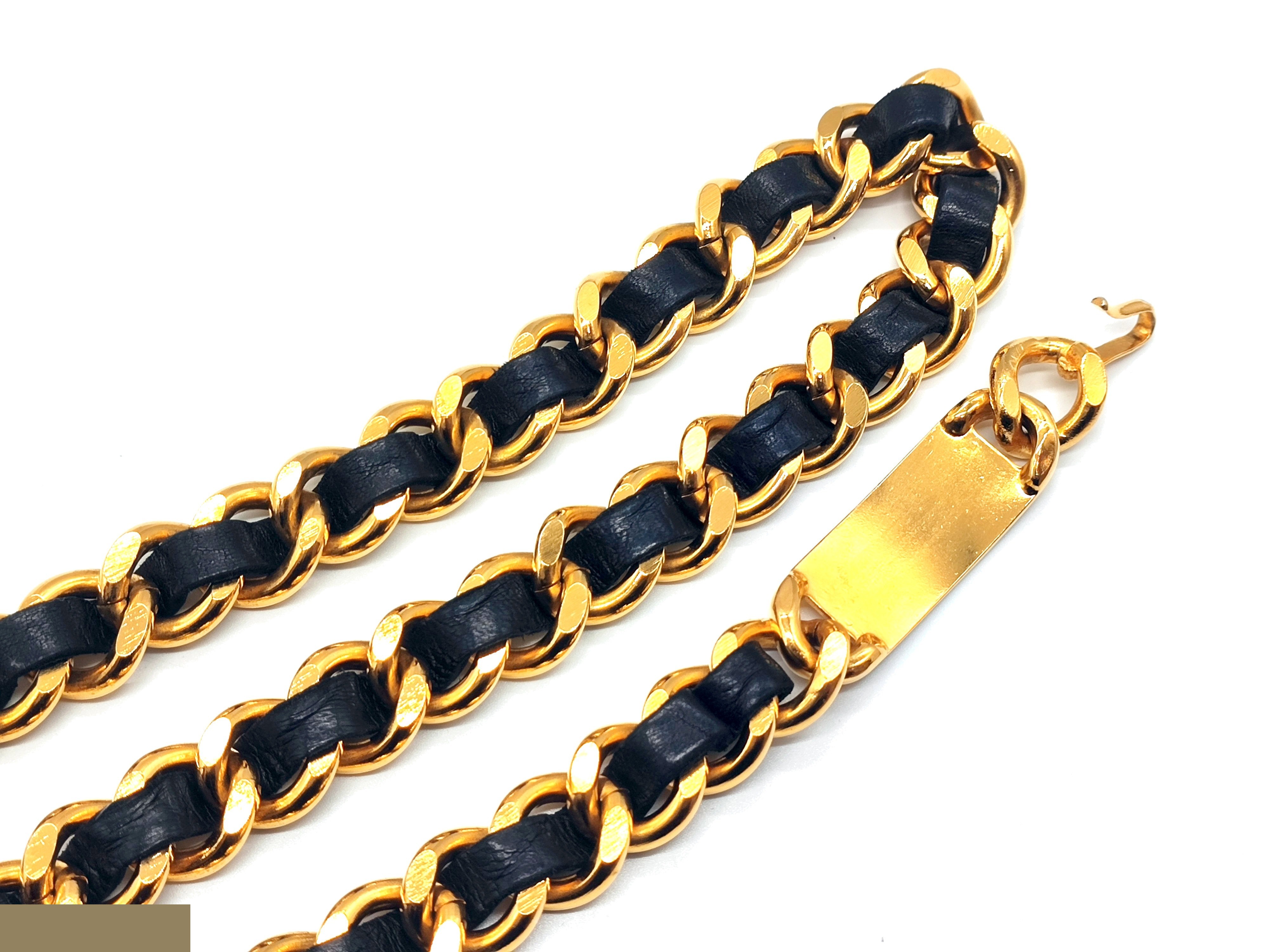 Coco Mark Leather Chain Belt, Chain approx. 75cm — view 6