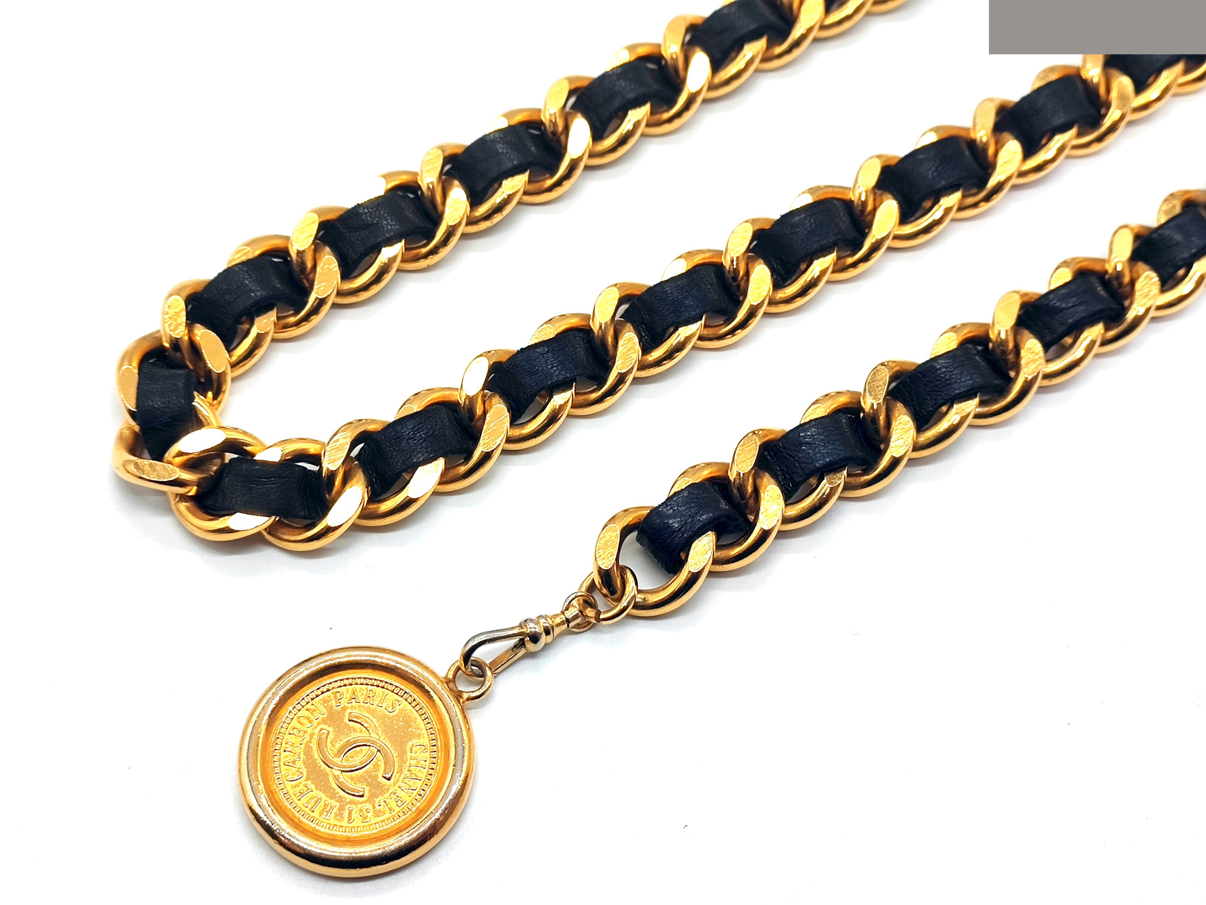Coco Mark Leather Chain Belt, Chain approx. 75cm — view 7