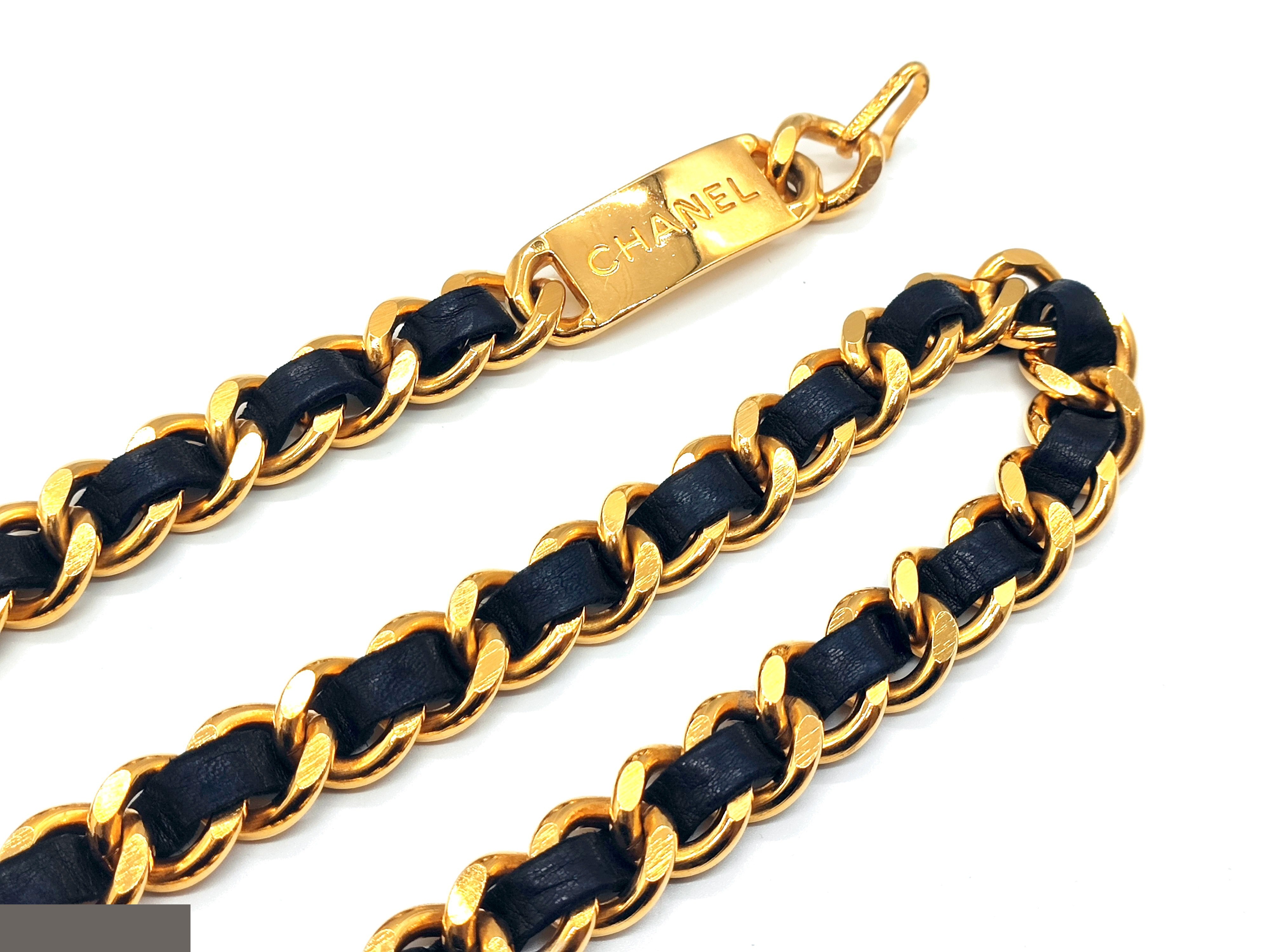 Coco Mark Leather Chain Belt, Chain approx. 75cm — view 8