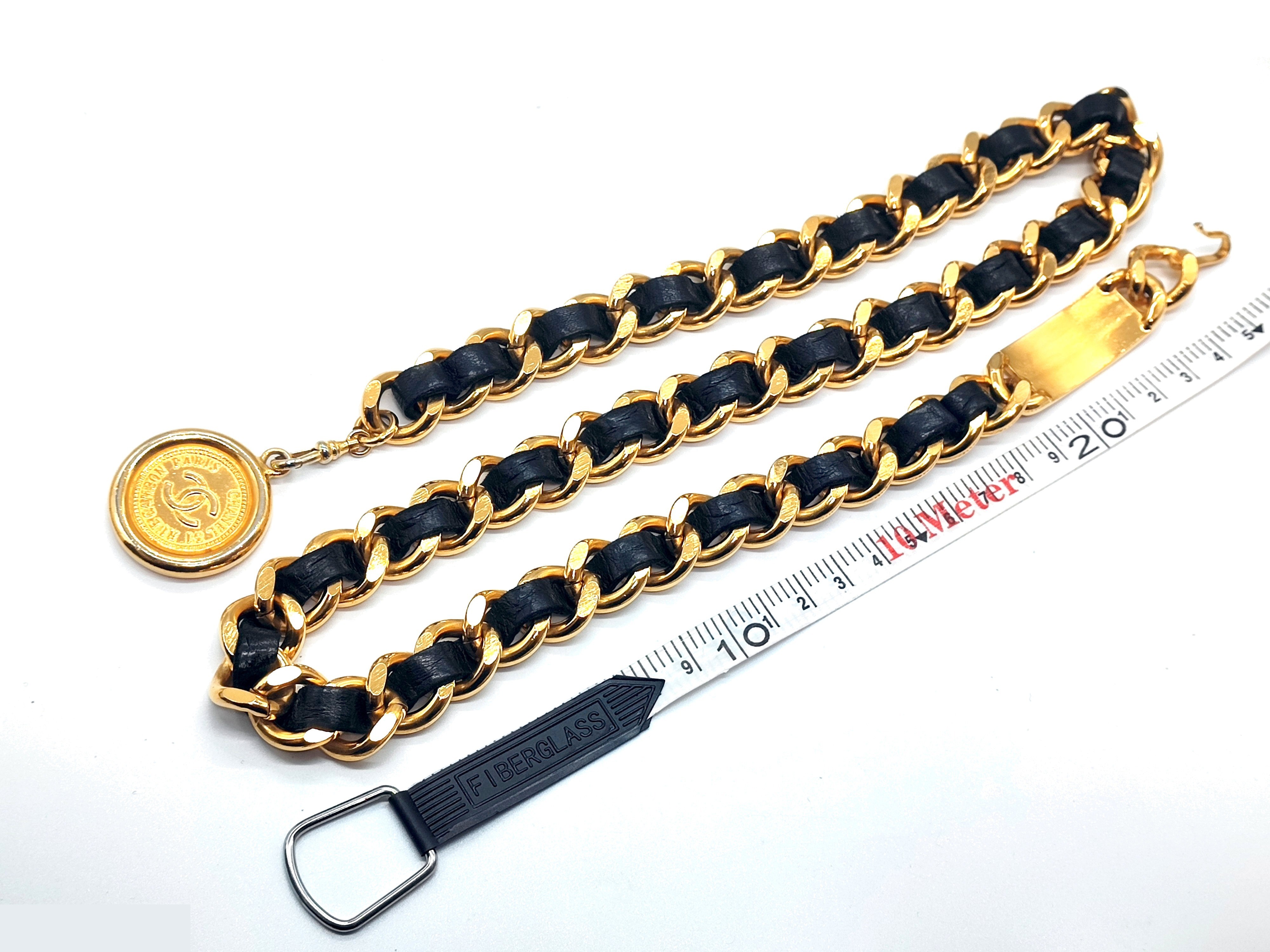 Coco Mark Leather Chain Belt, Chain approx. 75cm — view 10