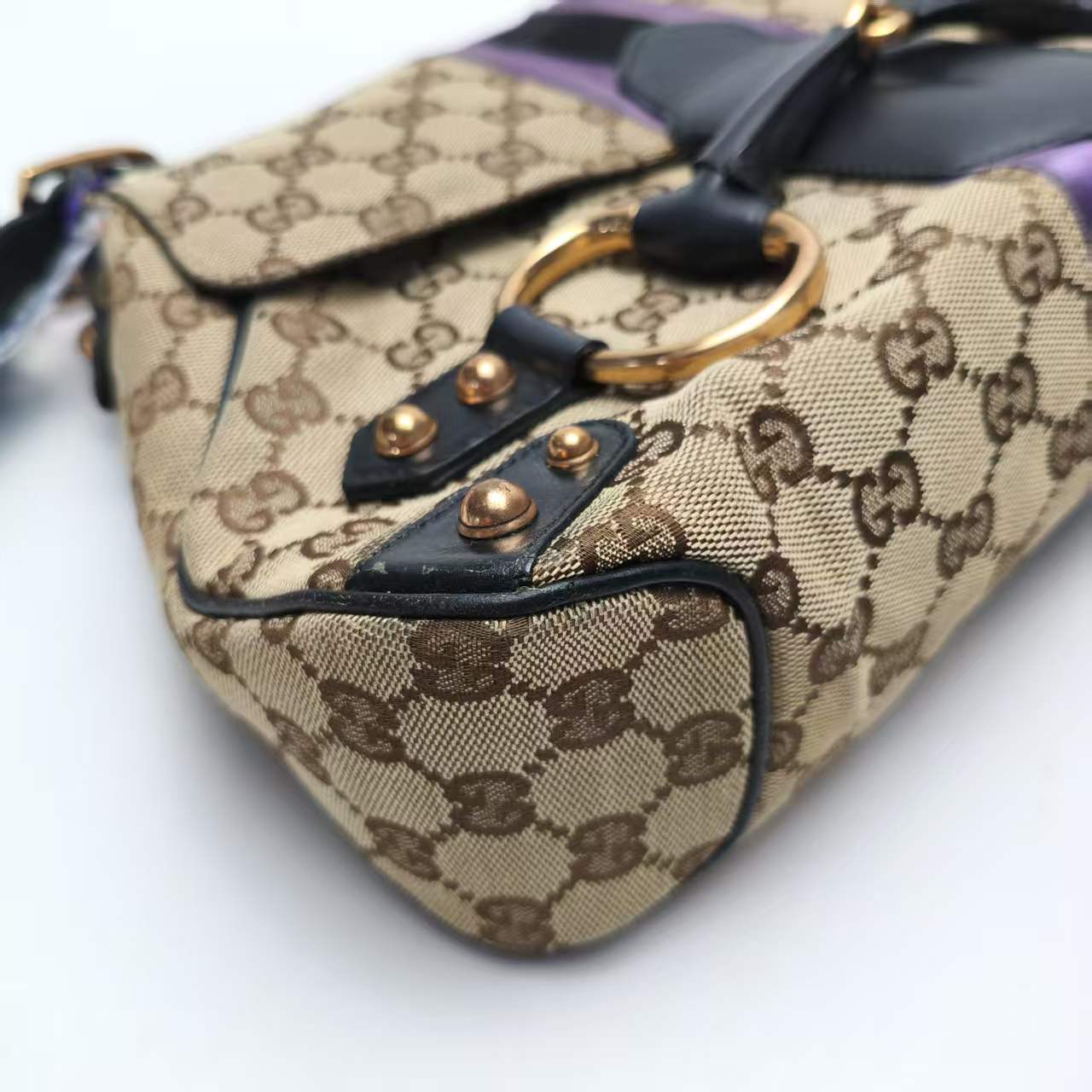 【*Shipped from: China*】GUCCI Horsebit Canvas Shoulder Bag 129500 — view 6