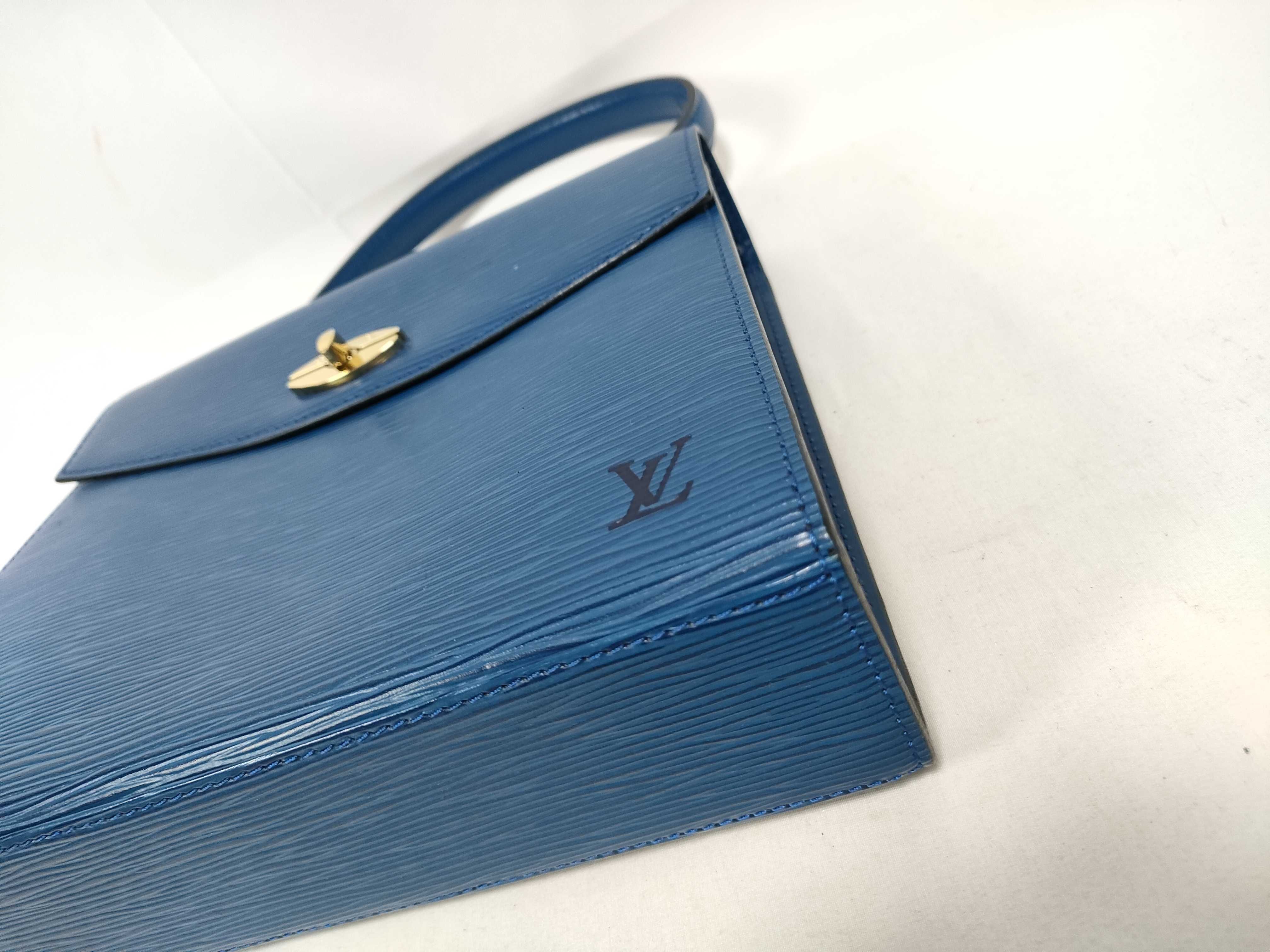 Epi Leather Handbag (Malesherbes Blue) — view 4