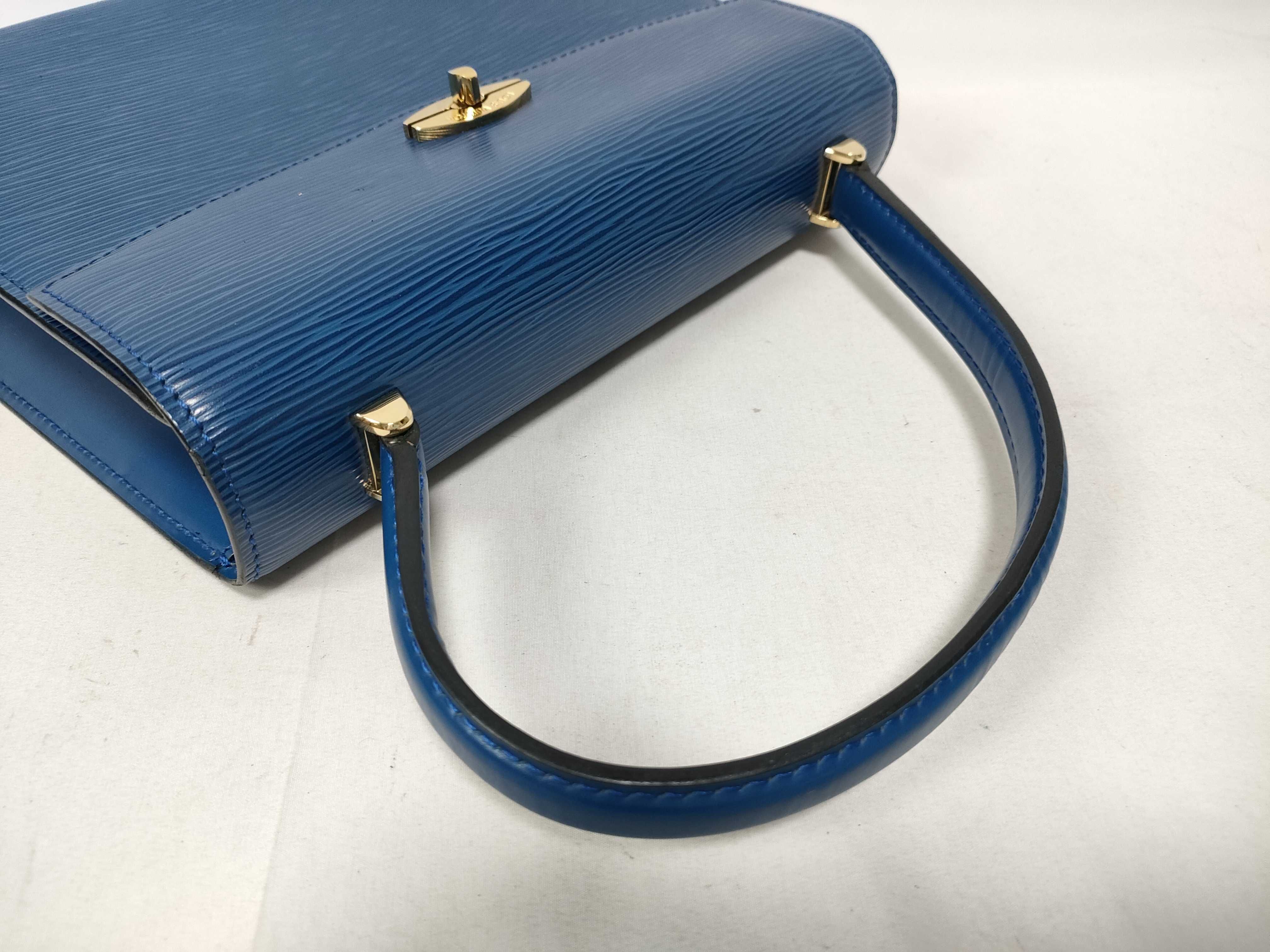 Epi Leather Handbag (Malesherbes Blue) — view 9