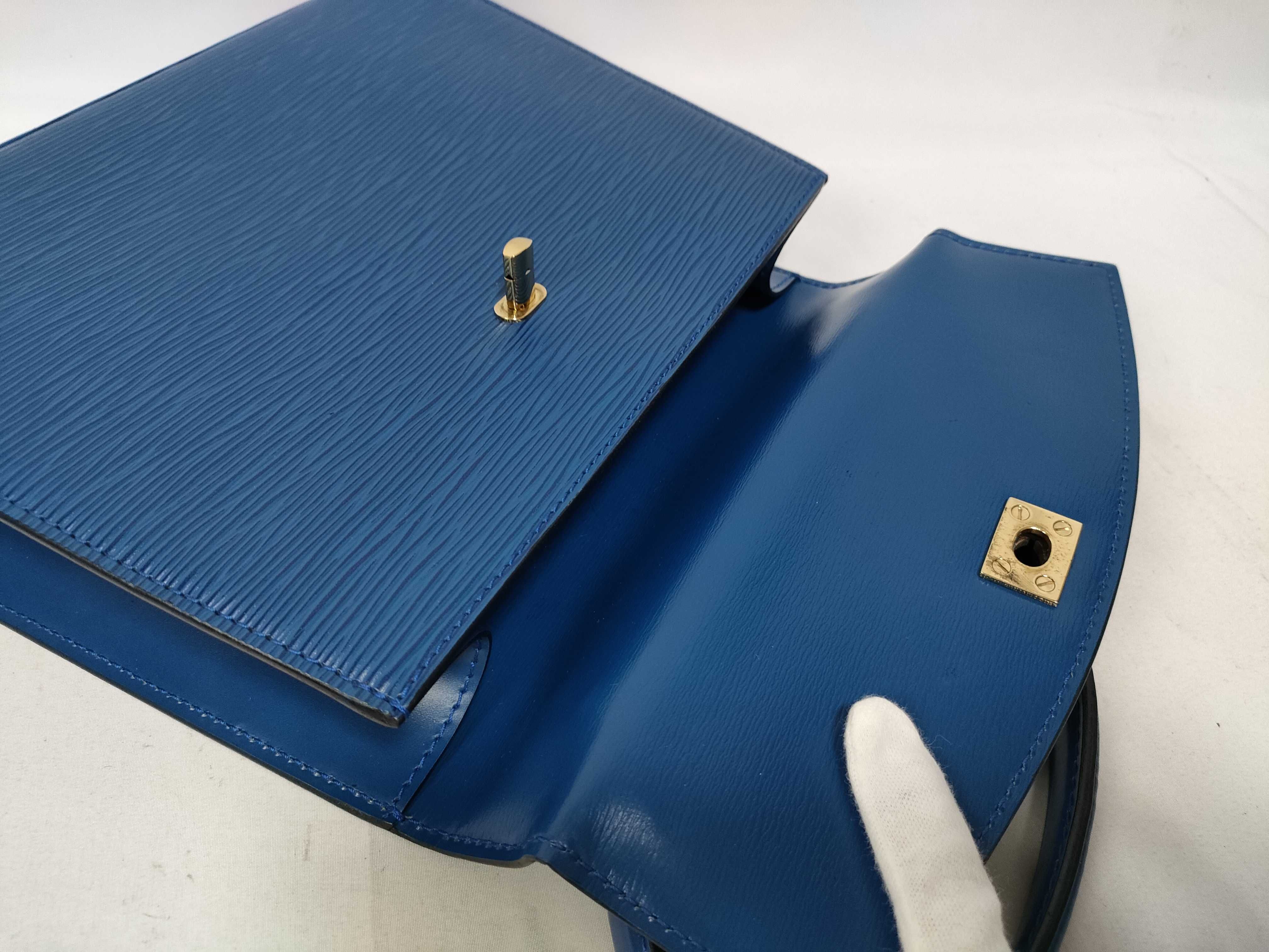 Epi Leather Handbag (Malesherbes Blue) — view 10