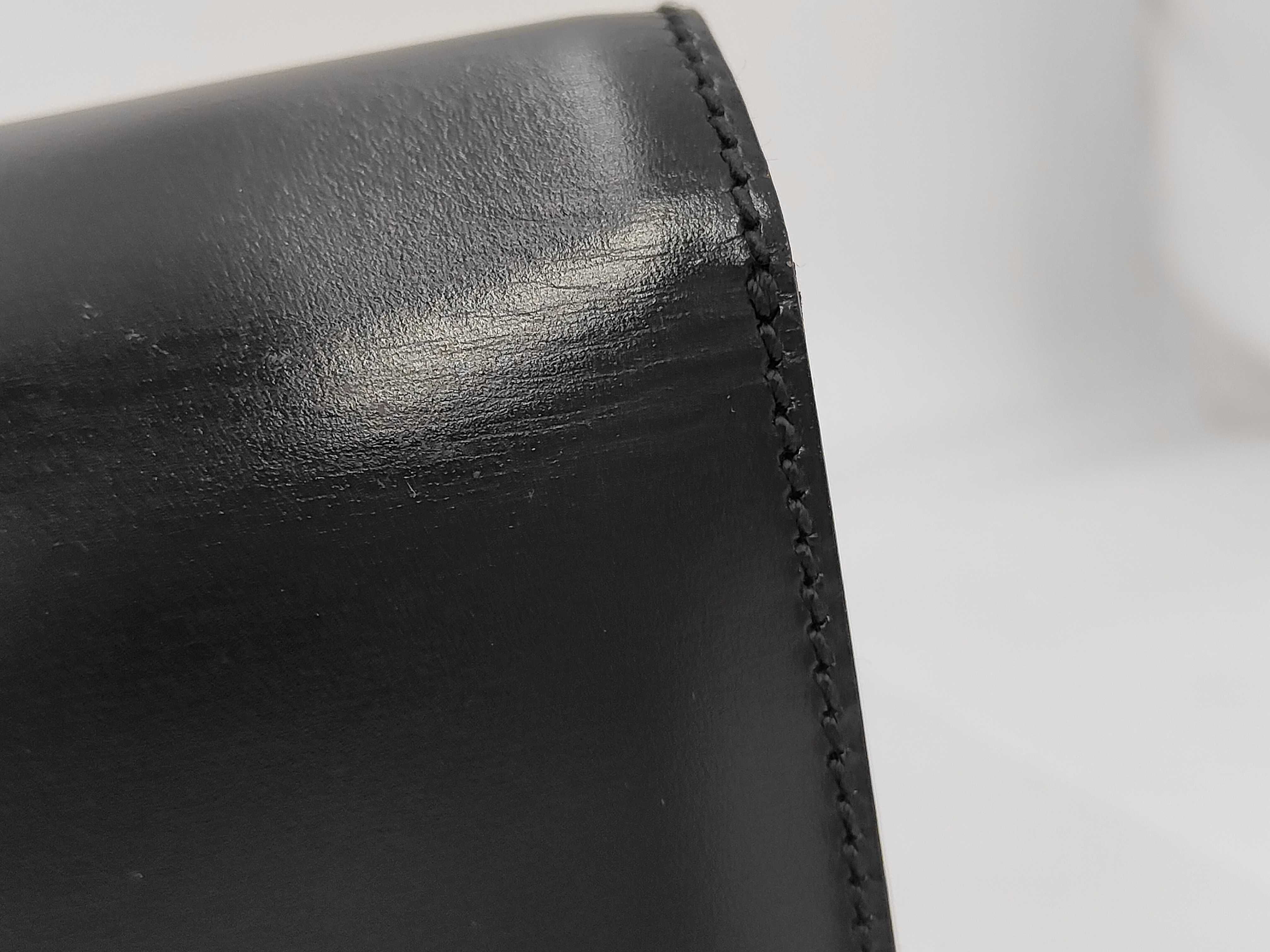 Leather Clutch Bag, Black — view 3