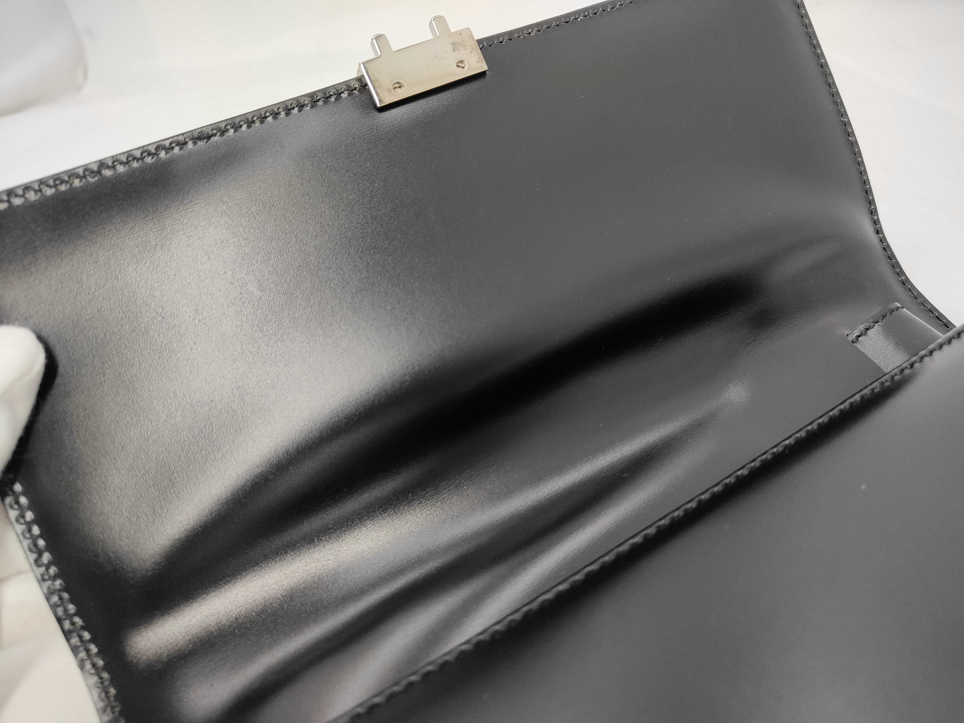 Leather Clutch Bag, Black — view 6