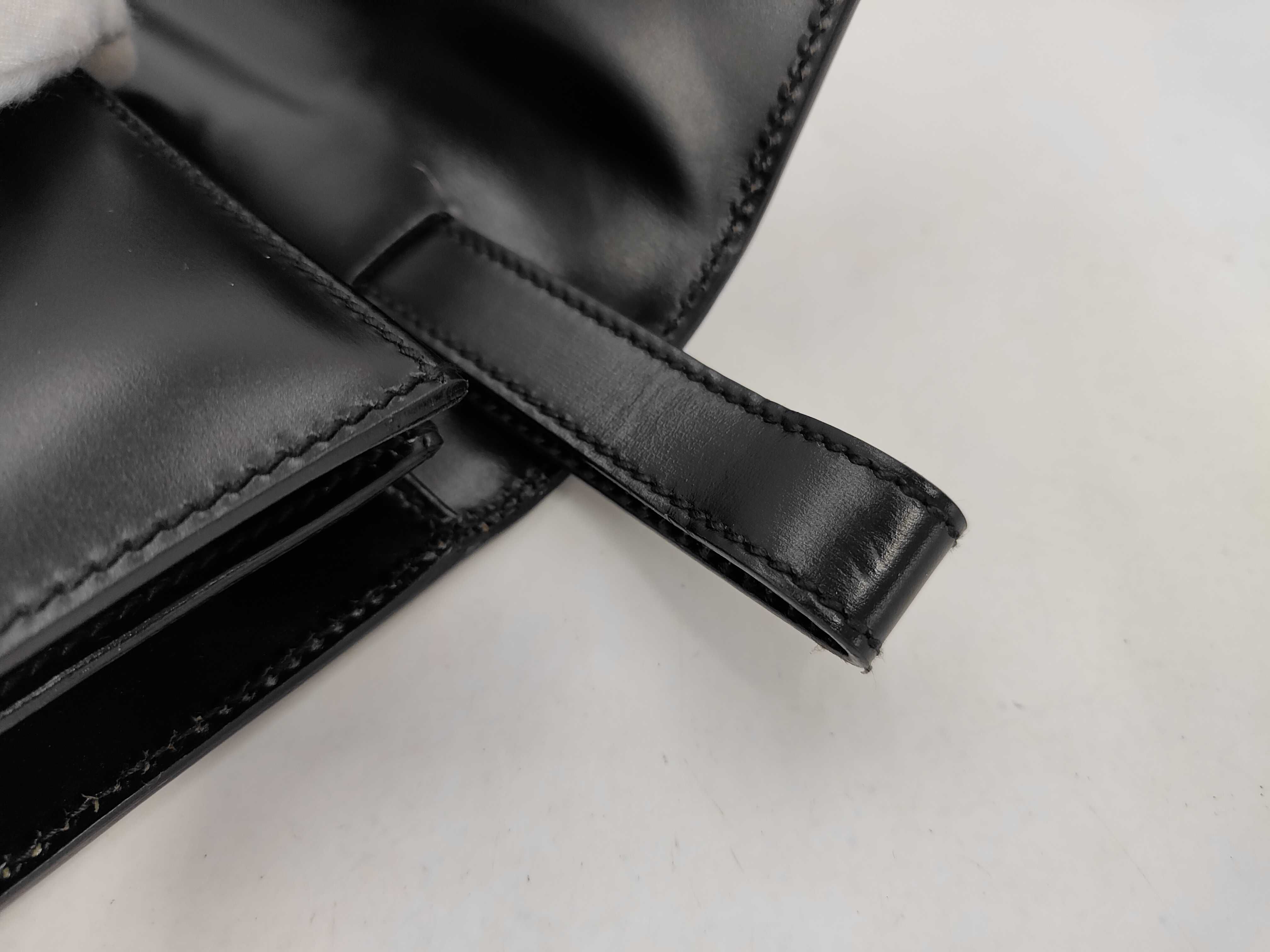 Leather Clutch Bag, Black — view 8