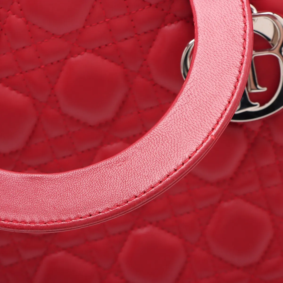 Lady Dior Cannage Large Leather 2WAY Handbag Red — view 11