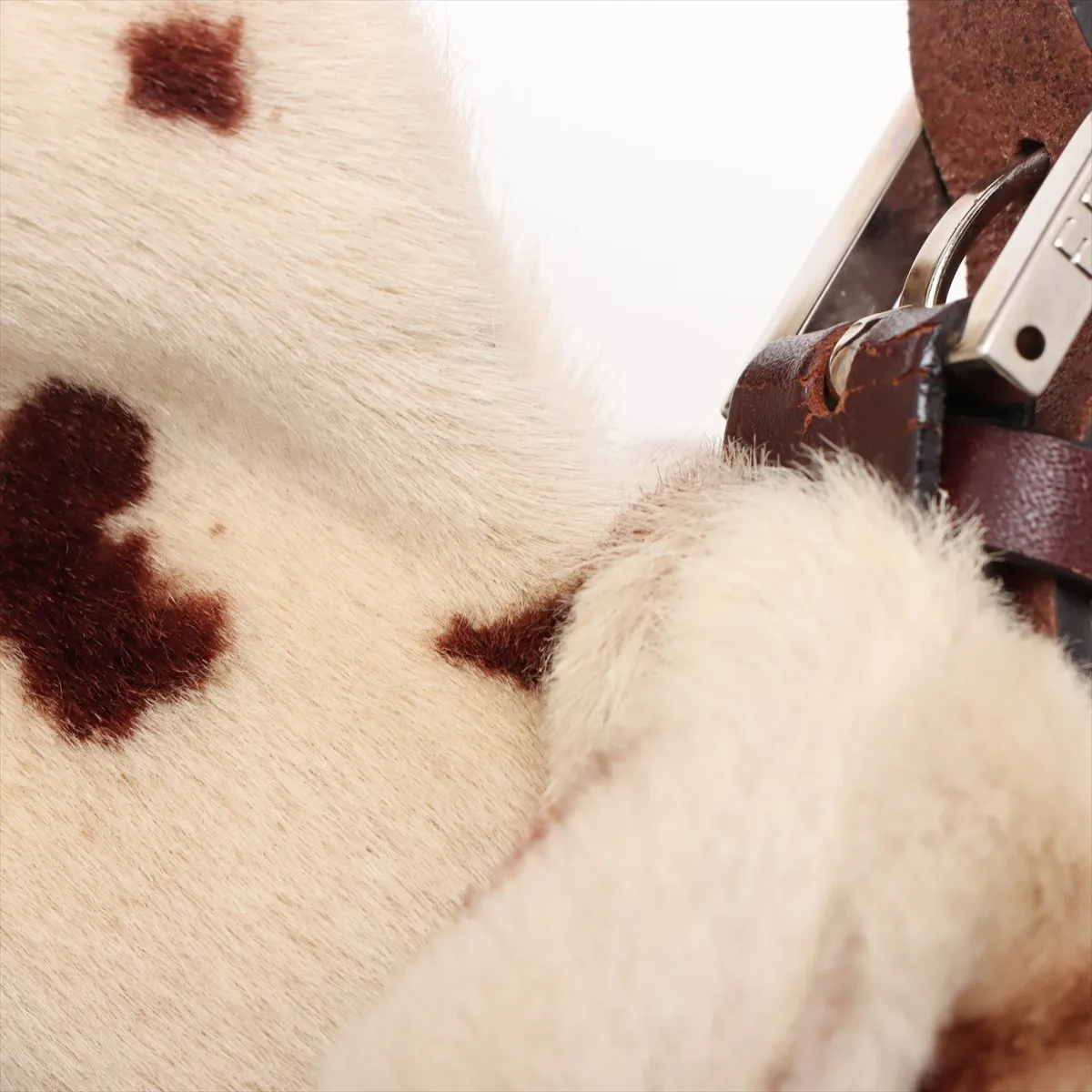 Mamma Bucket Harako x Leather Shoulder Bag Beige x Brown 26325 — view 11