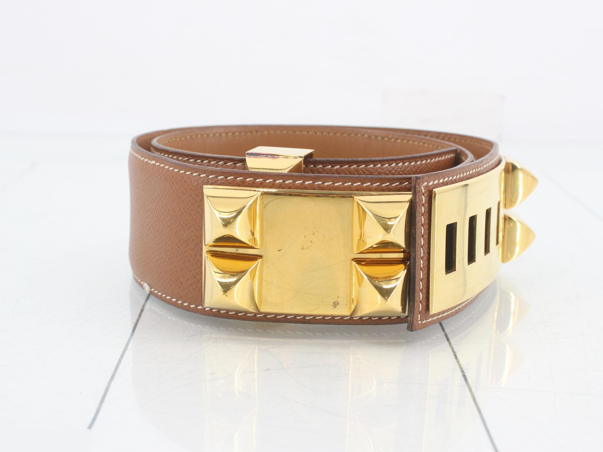 Collier de Chien Leather Belt, Brown — view 2