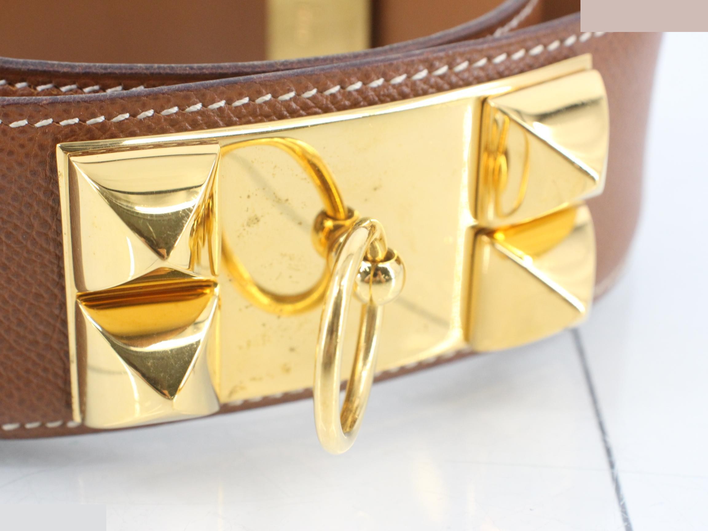 Collier de Chien Leather Belt, Brown — view 3