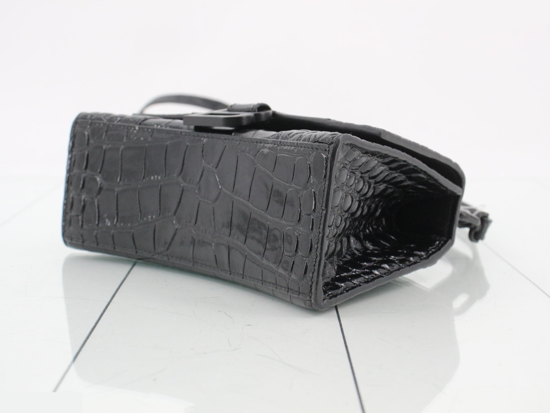 Hourglass Crocodile Embossed 2-Way Shoulder/Handbag — view 6