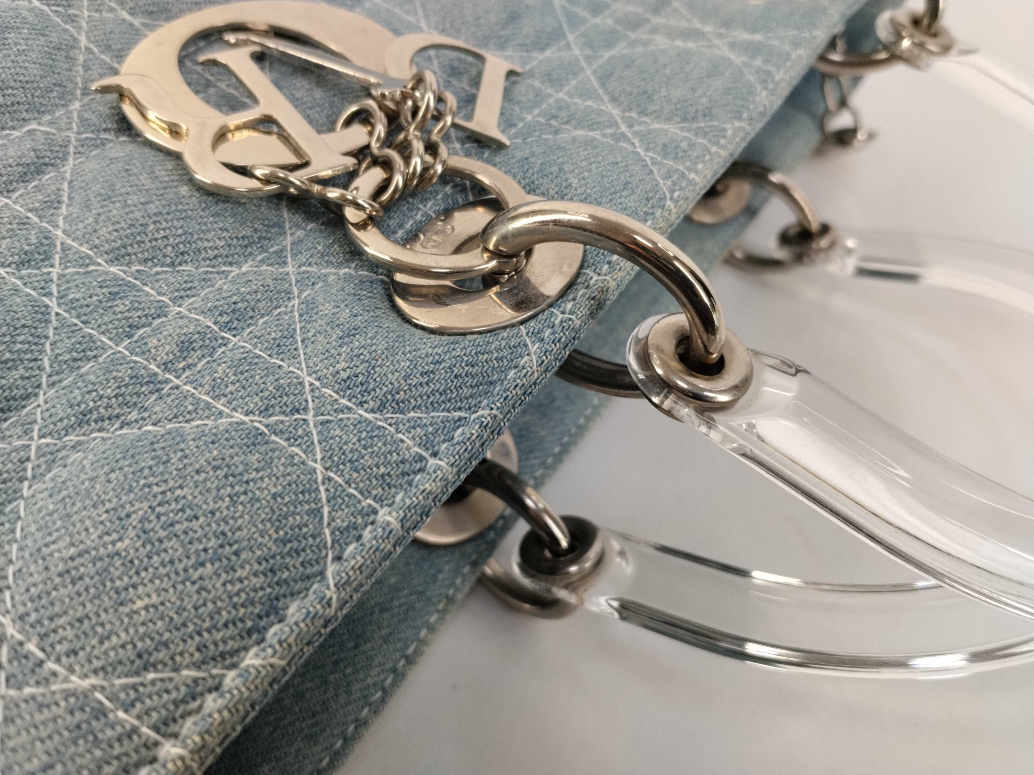 Lady Dior Blue Cannage Denim Handbag — view 5