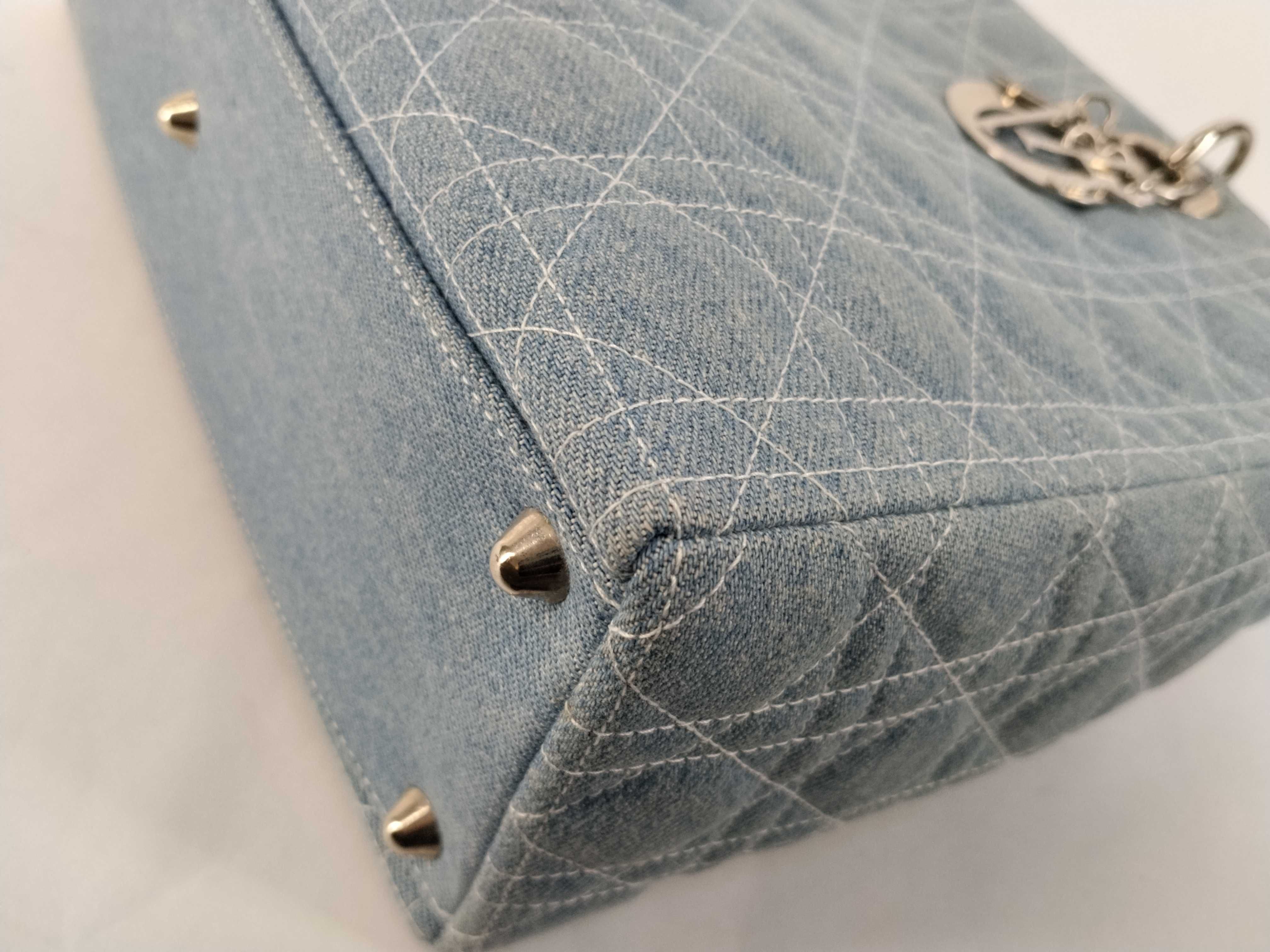 Lady Dior Blue Cannage Denim Handbag — view 6