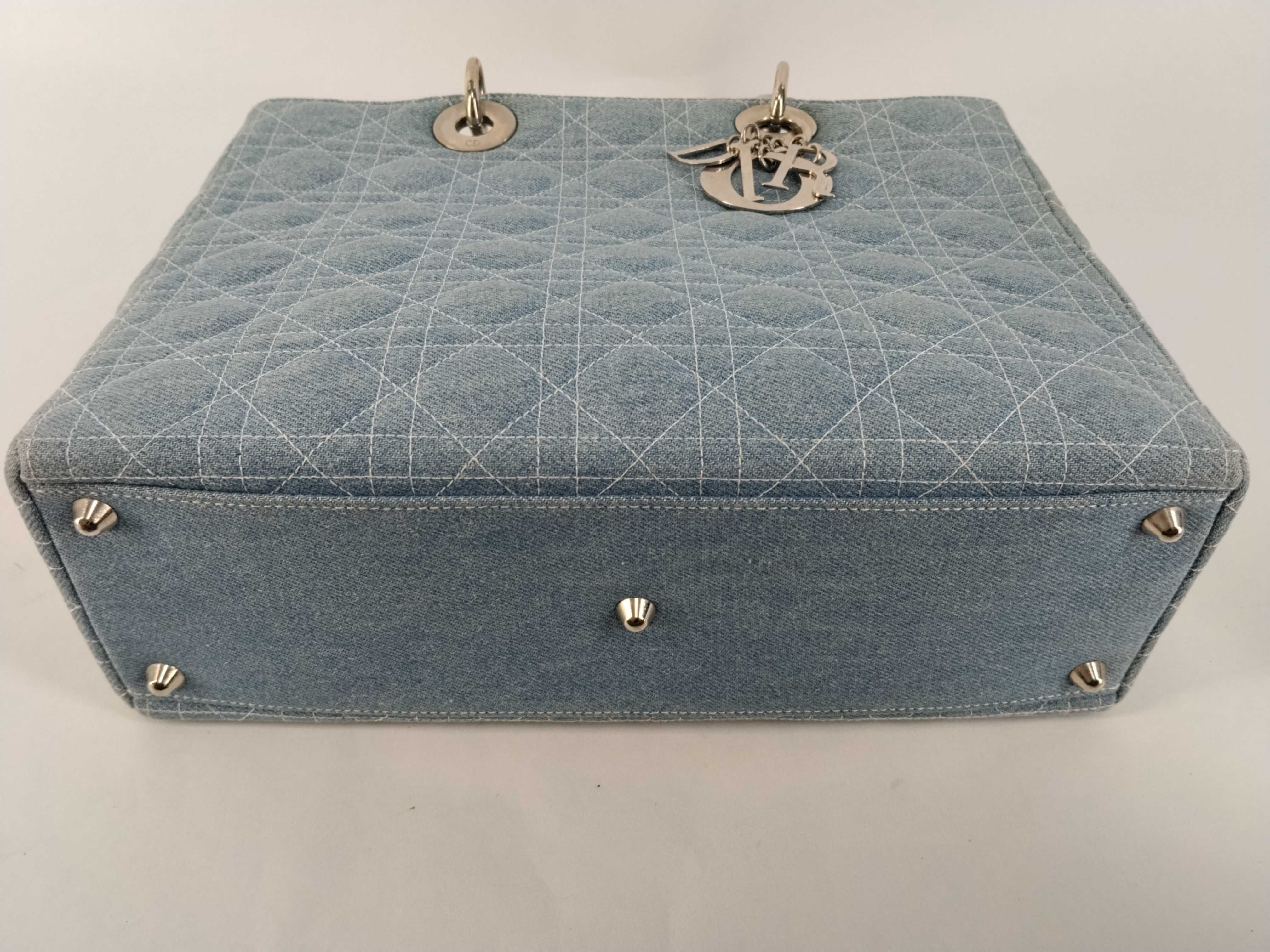 Lady Dior Blue Cannage Denim Handbag — view 7