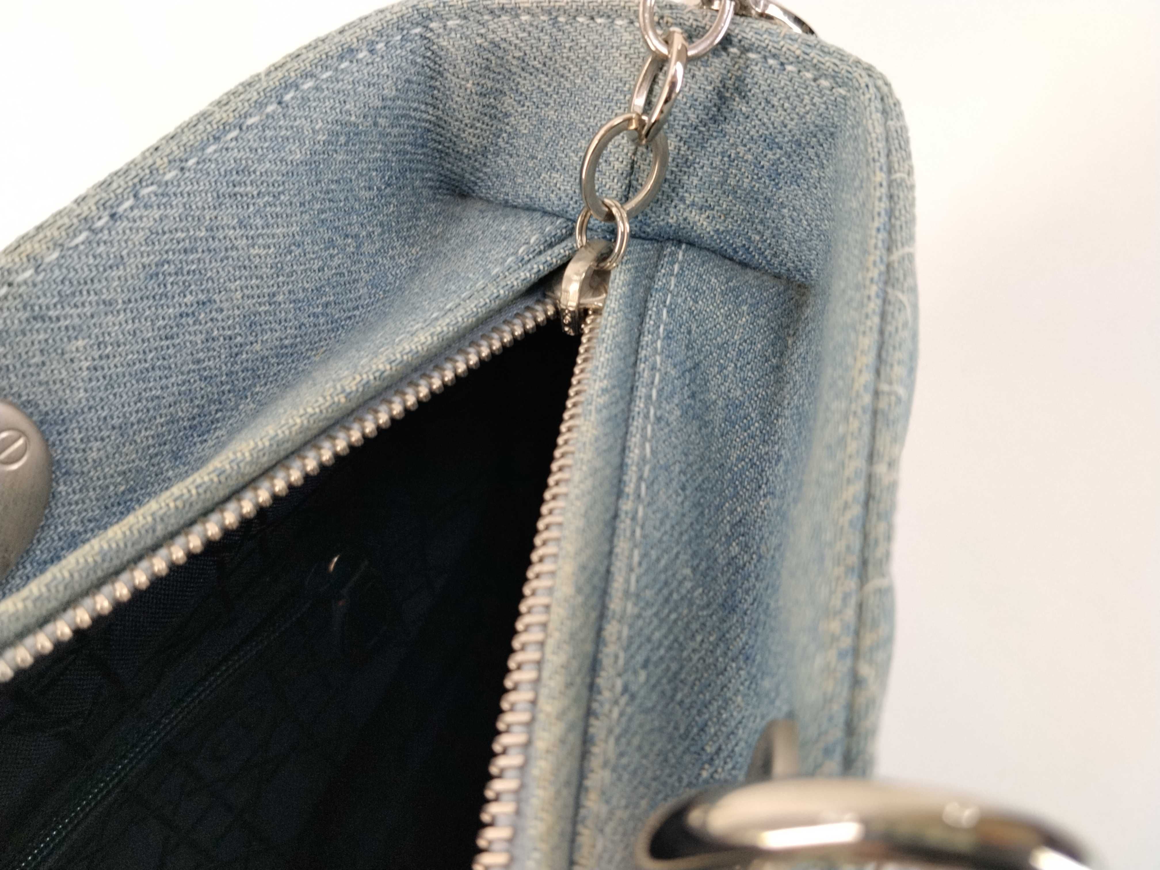 Lady Dior Blue Cannage Denim Handbag — view 9