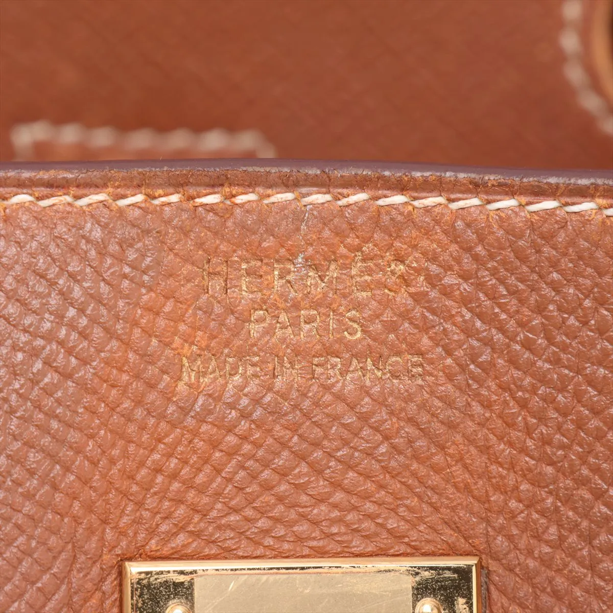[Individually packaged] Hermes Birkin 35 Letournée Toile H x Courchevel Beige x Gold hardware B: 1998 — view 10