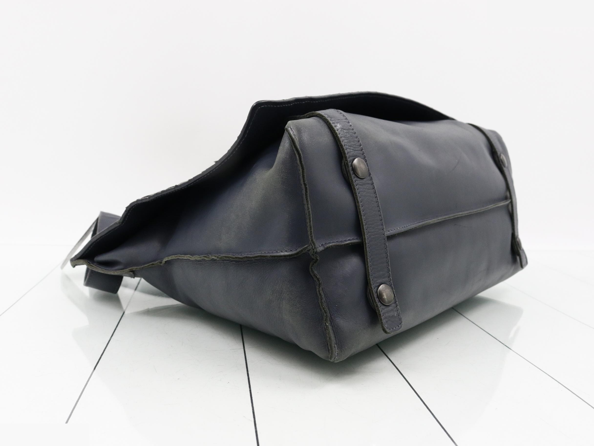 Intrecciato Leather Messenger Shoulder Bag, Navy — view 5