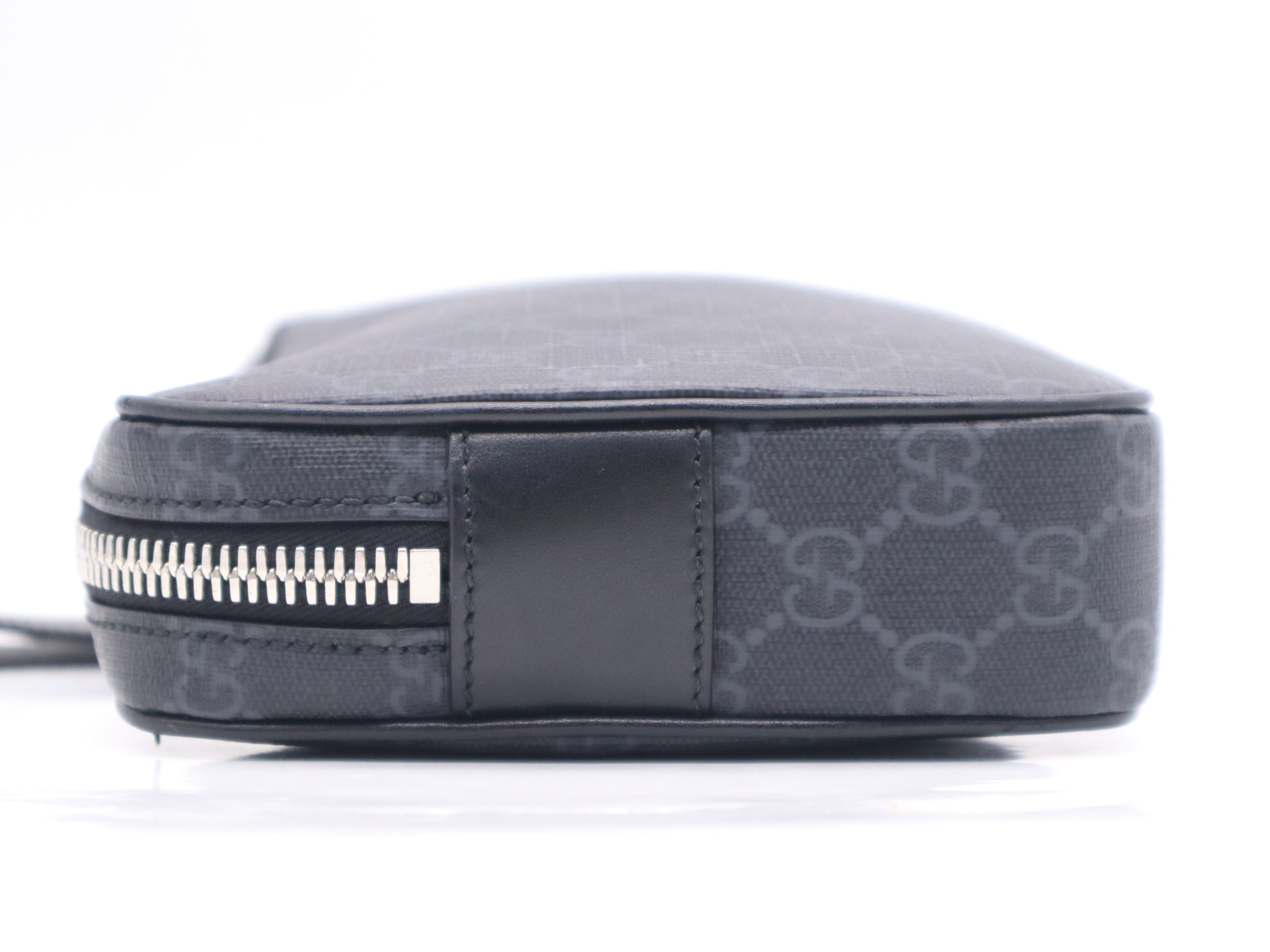 Clutch bag, black, silver hardware — view 3