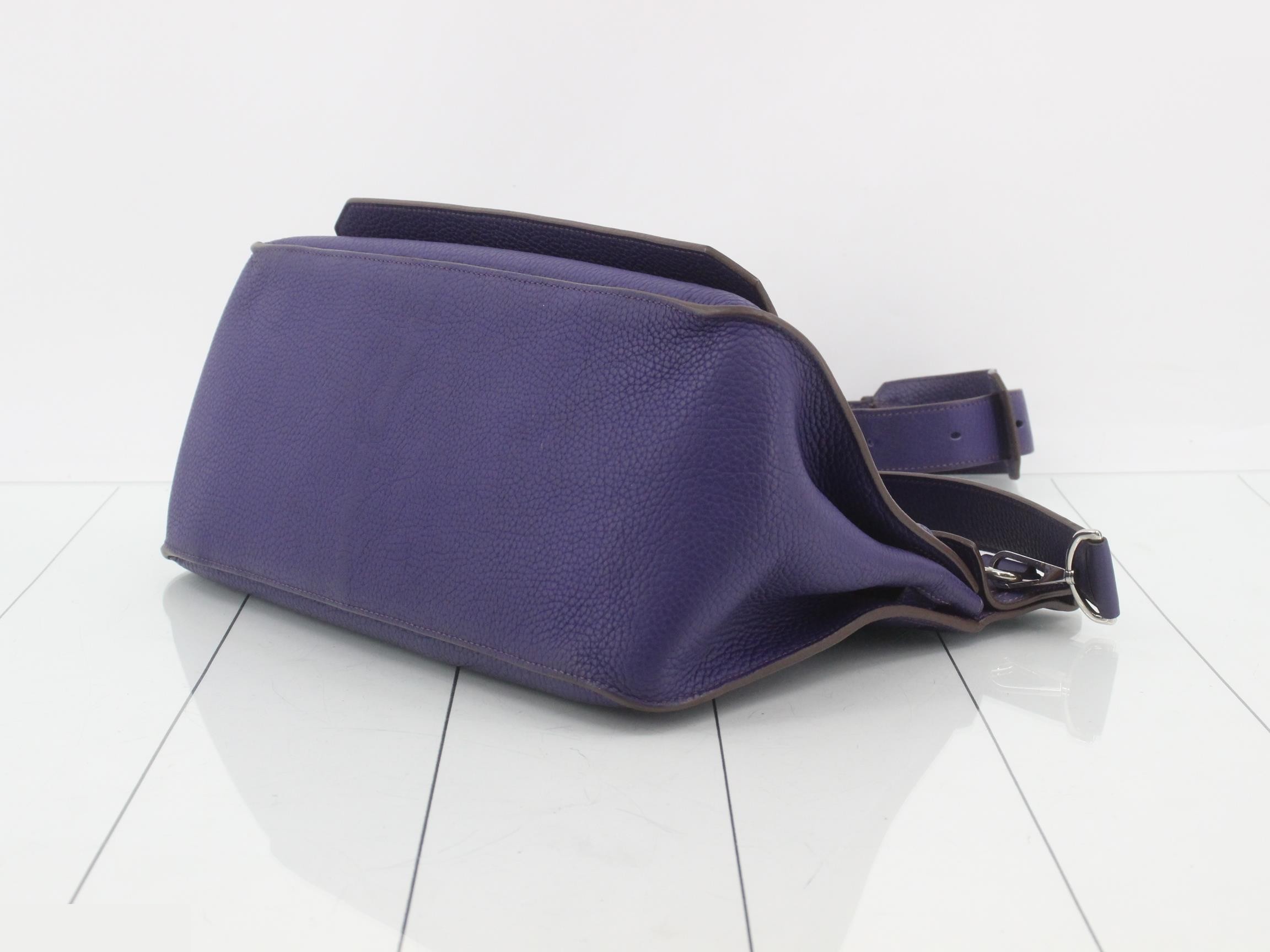 Jypsiere 34 Leather Shoulder Bag, N Stamp, Purple — view 6