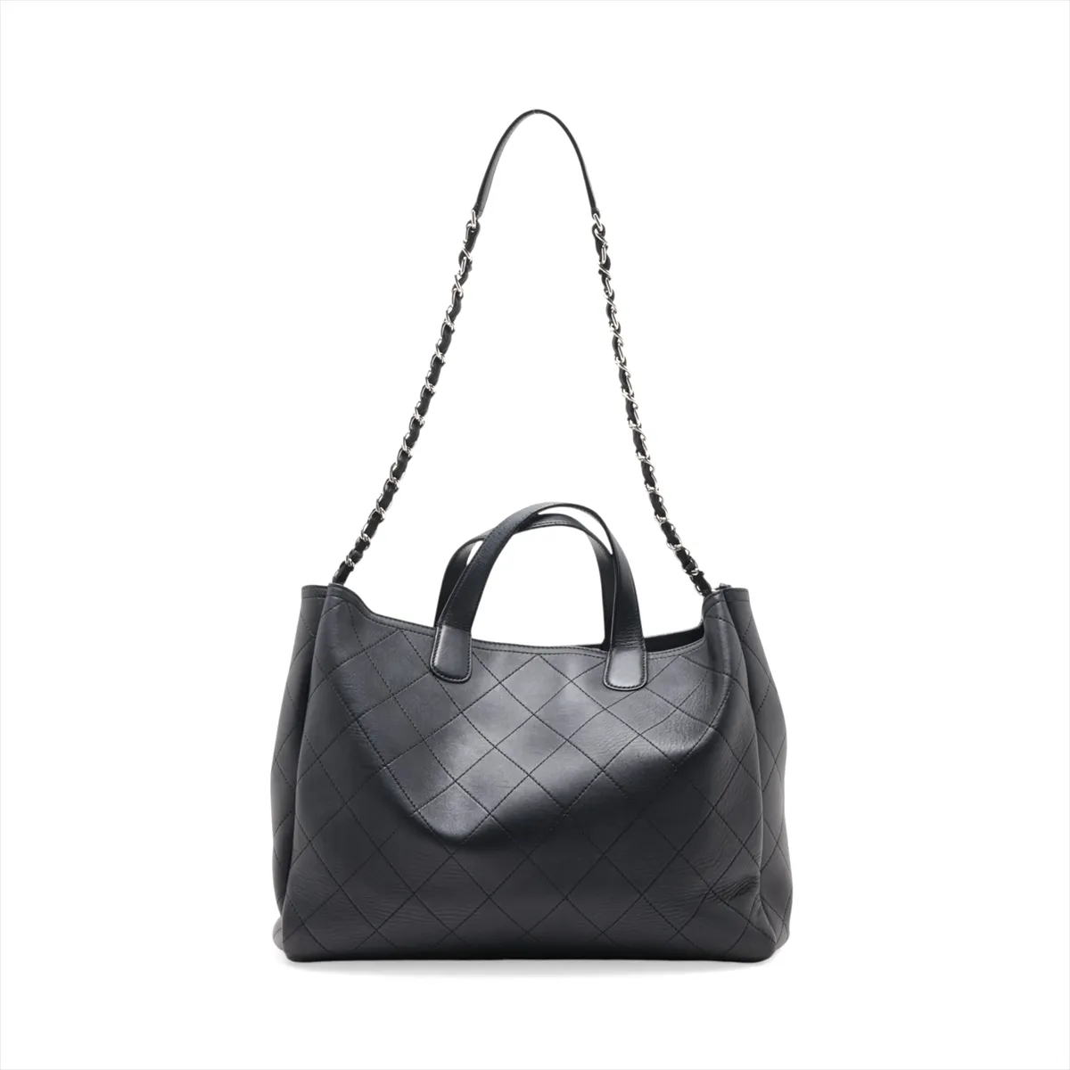 Matelassé Leather 2-Way Handbag, Black with Silver Hardware, Item Number 26981957 (Serial Number 26) — view 2
