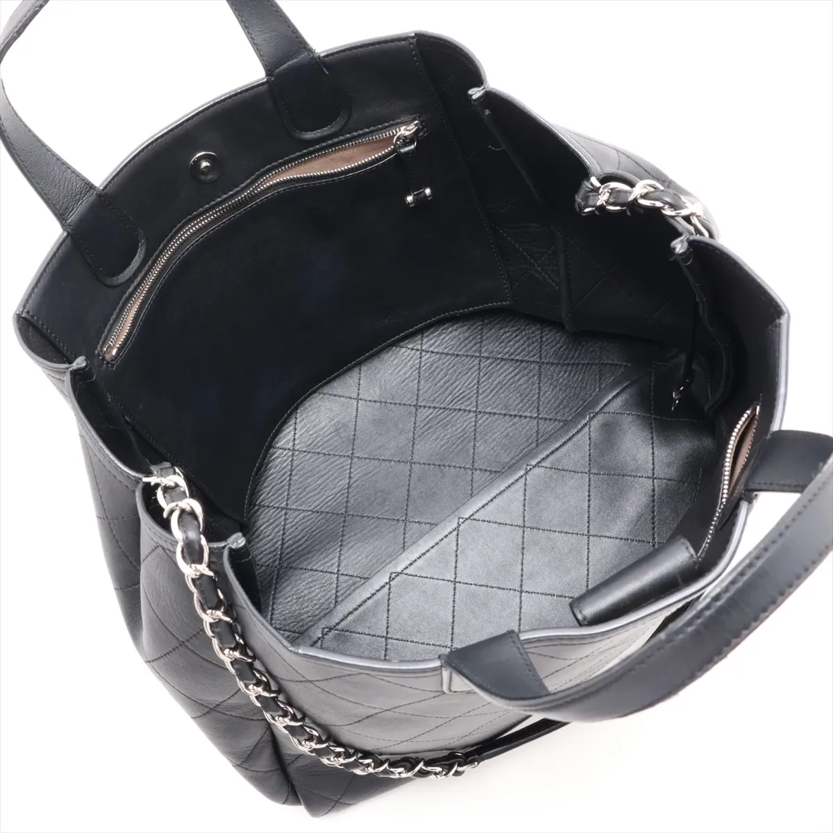 Matelassé Leather 2-Way Handbag, Black with Silver Hardware, Item Number 26981957 (Serial Number 26) — view 8