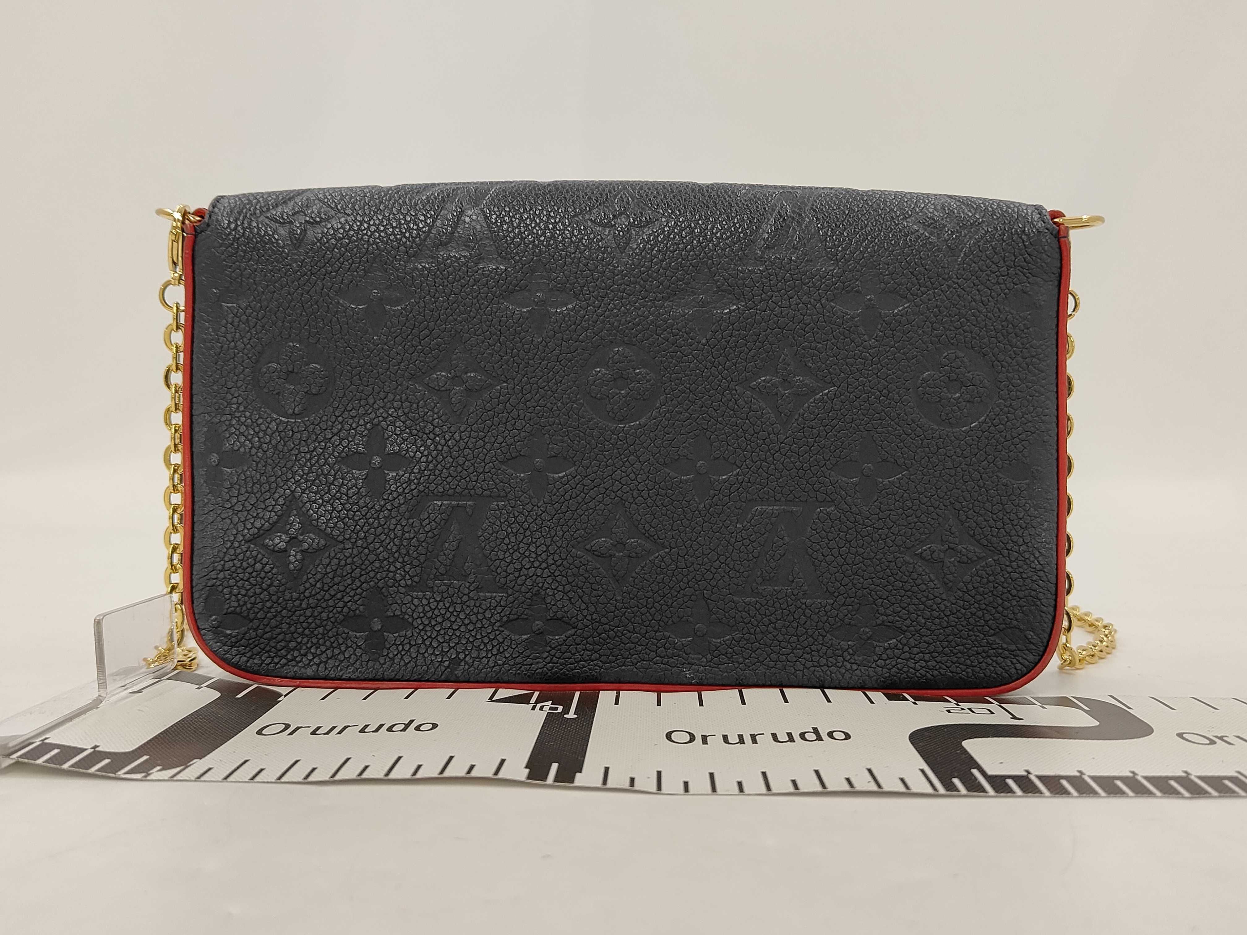 Pochette Felicie Monogram Empreinte Marine Rouge Chain Wallet Gold Hardware Wallet — view 2