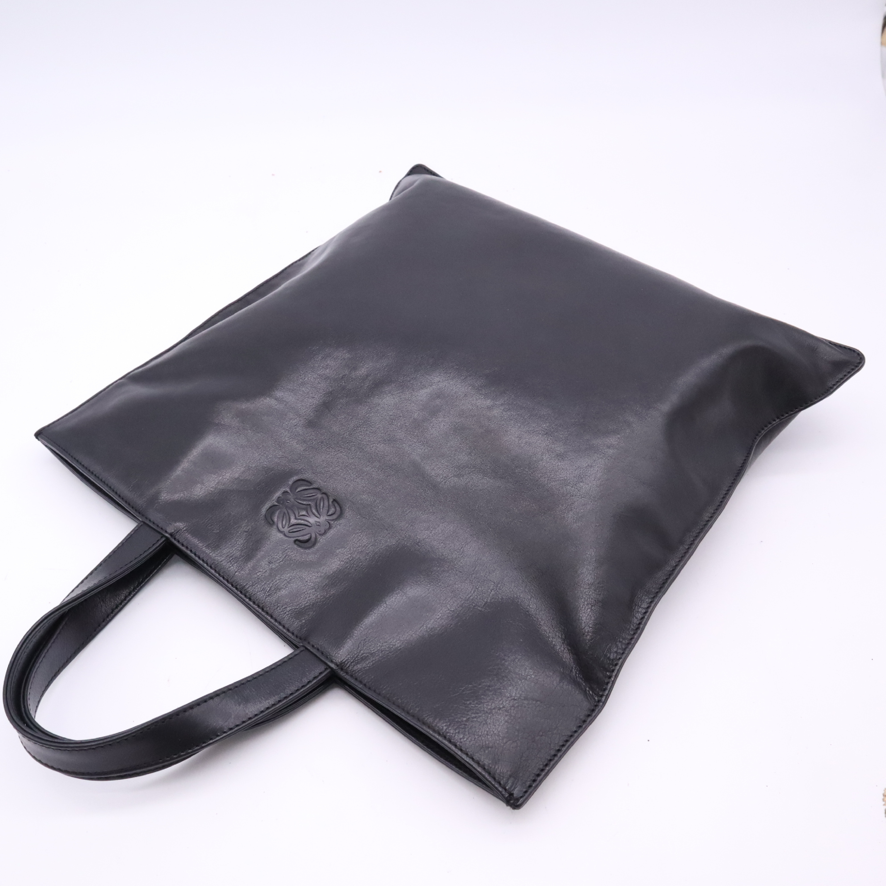 Leather Handbag Anagram Black Handbag — view 3