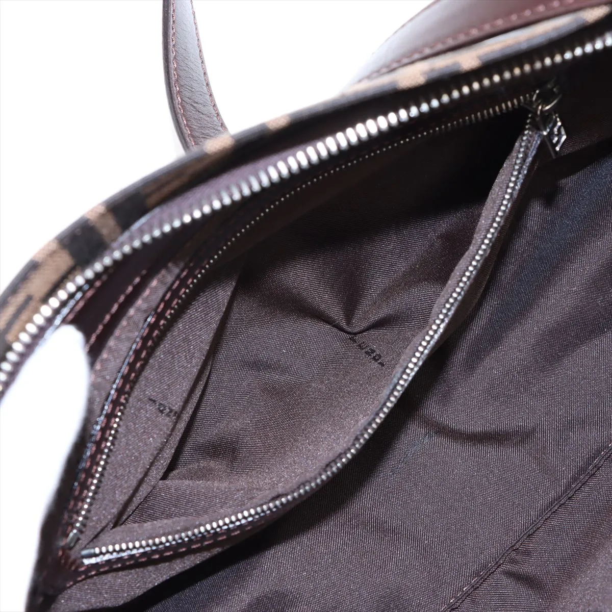 Zucca Canvas x Leather Shoulder Bag Brown — view 7