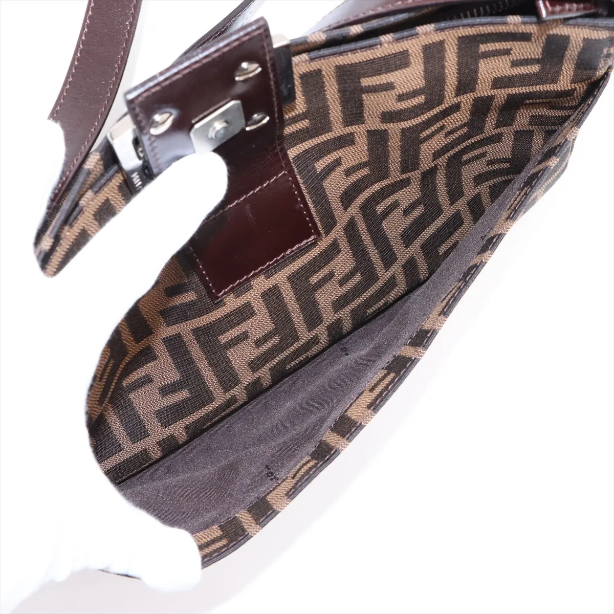 Zucca Canvas x Leather Shoulder Bag Brown — view 8