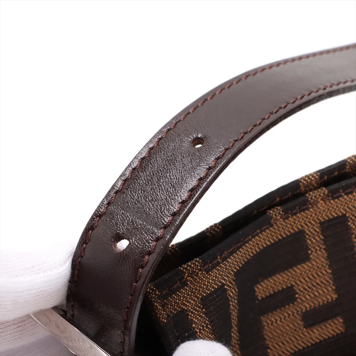 Zucca Canvas x Leather Shoulder Bag Brown — view 10