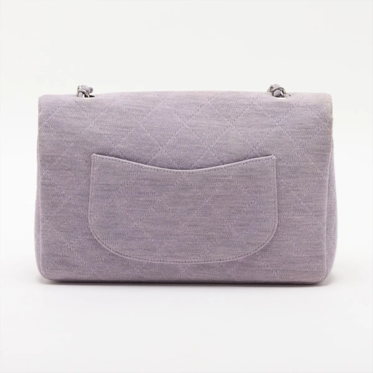 Matelassé Cotton Single Flap Single Chain Bag, Purple, Silver Hardware, 5900433 (Serial Number 5) — view 2